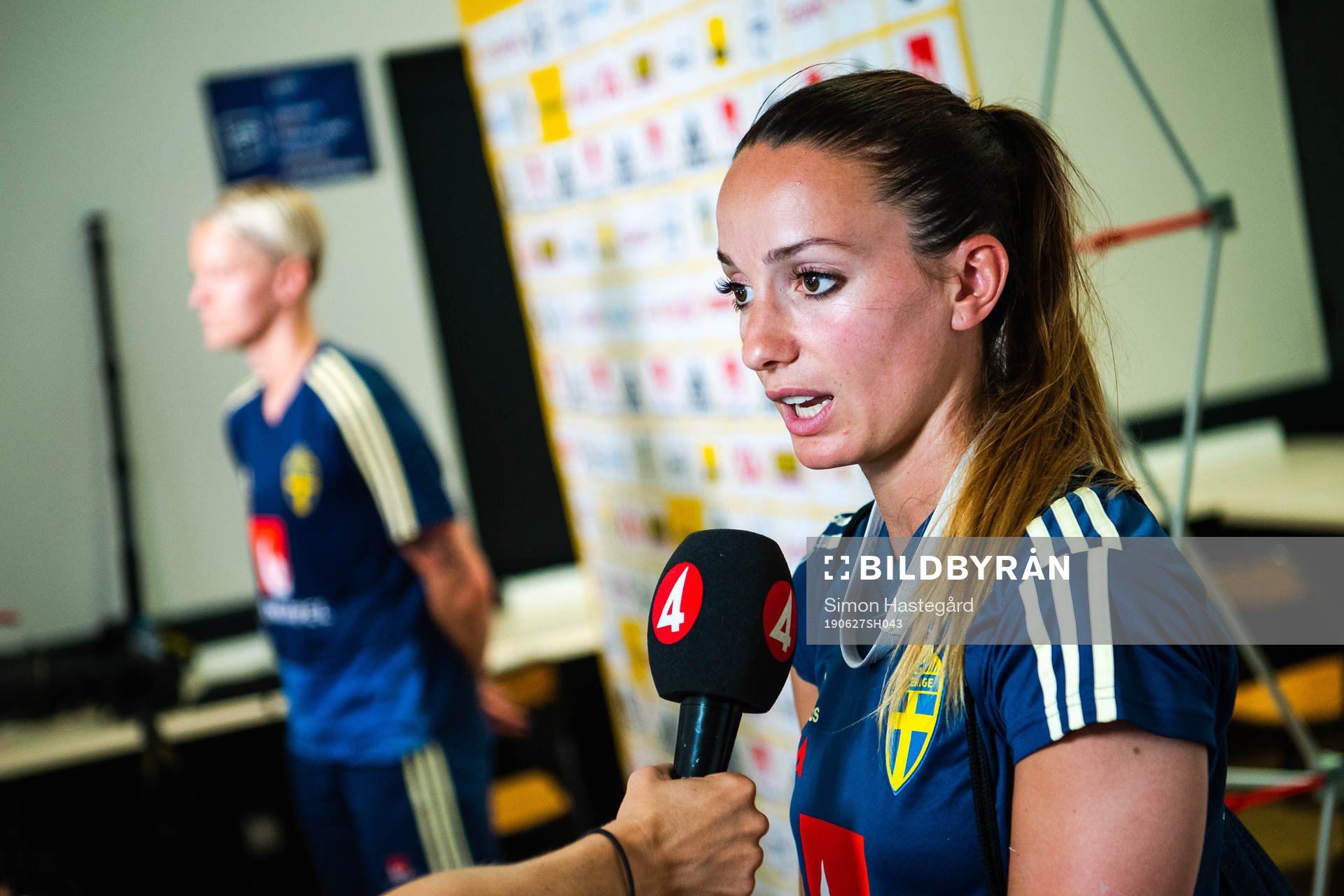Nilla Fischer and Kosovare Asllani of Sweden