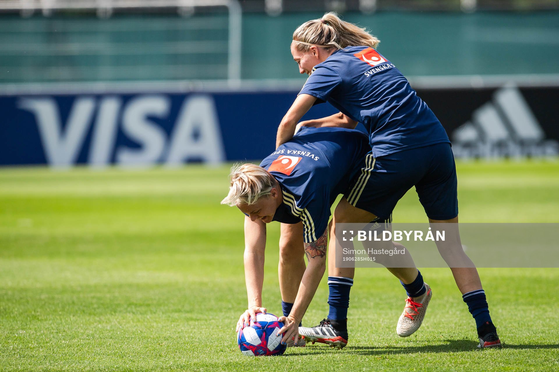 Nilla Fischer and Linda Sembrant of Sweden
