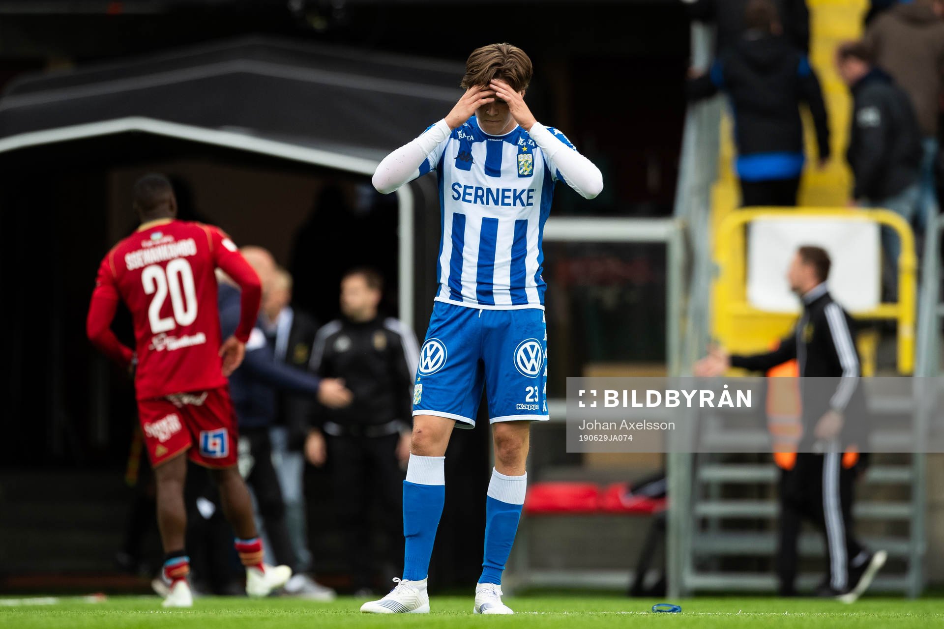 IFK Göteborgs David Boo Wiklander under fotbollsmatchen i Allsvenskan mellan Östersund och IFK Göteborg den 29 Juni 2019 i Östersund.