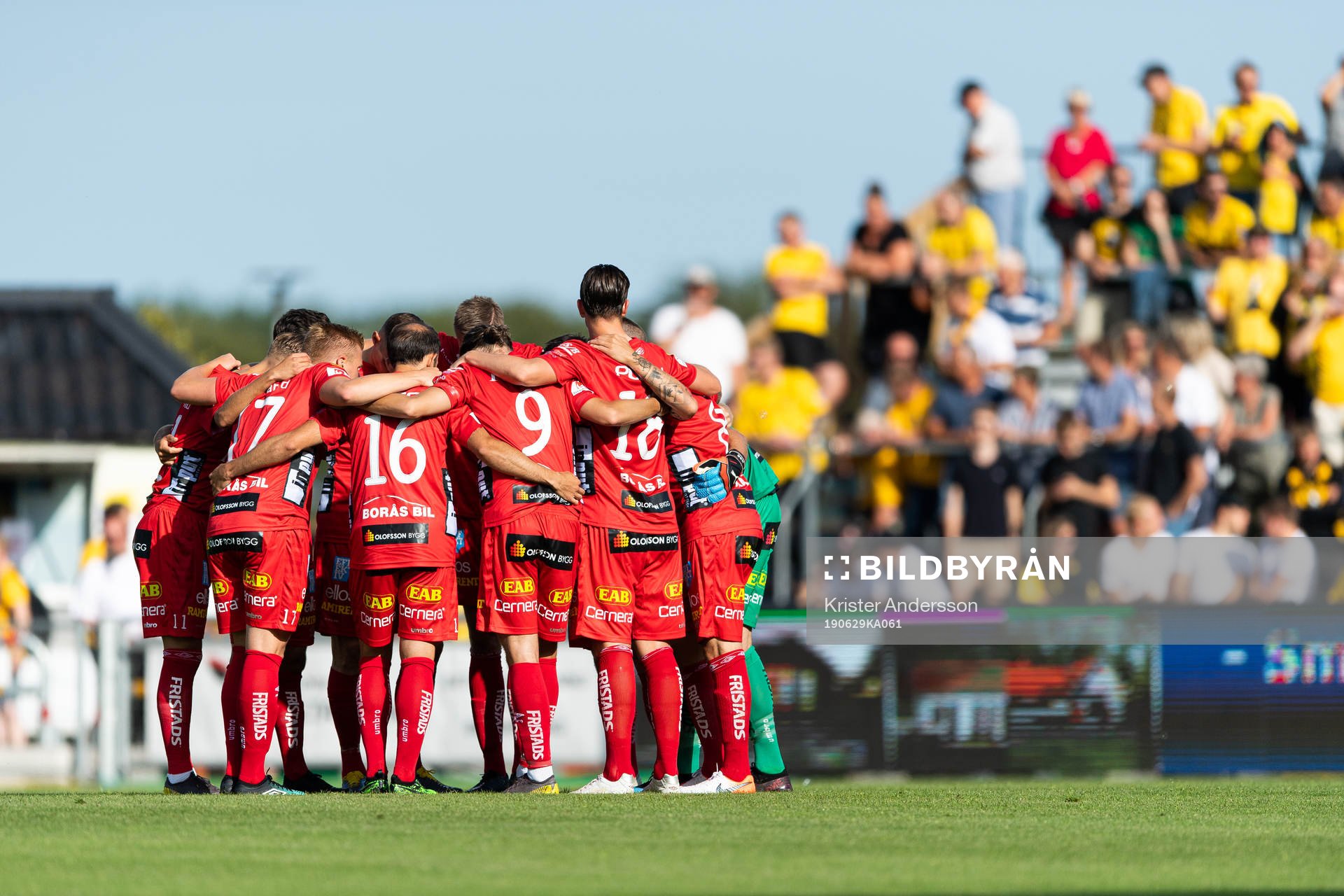 Elfsborgs spelare före fotbollsmatchen i Allsvenskan