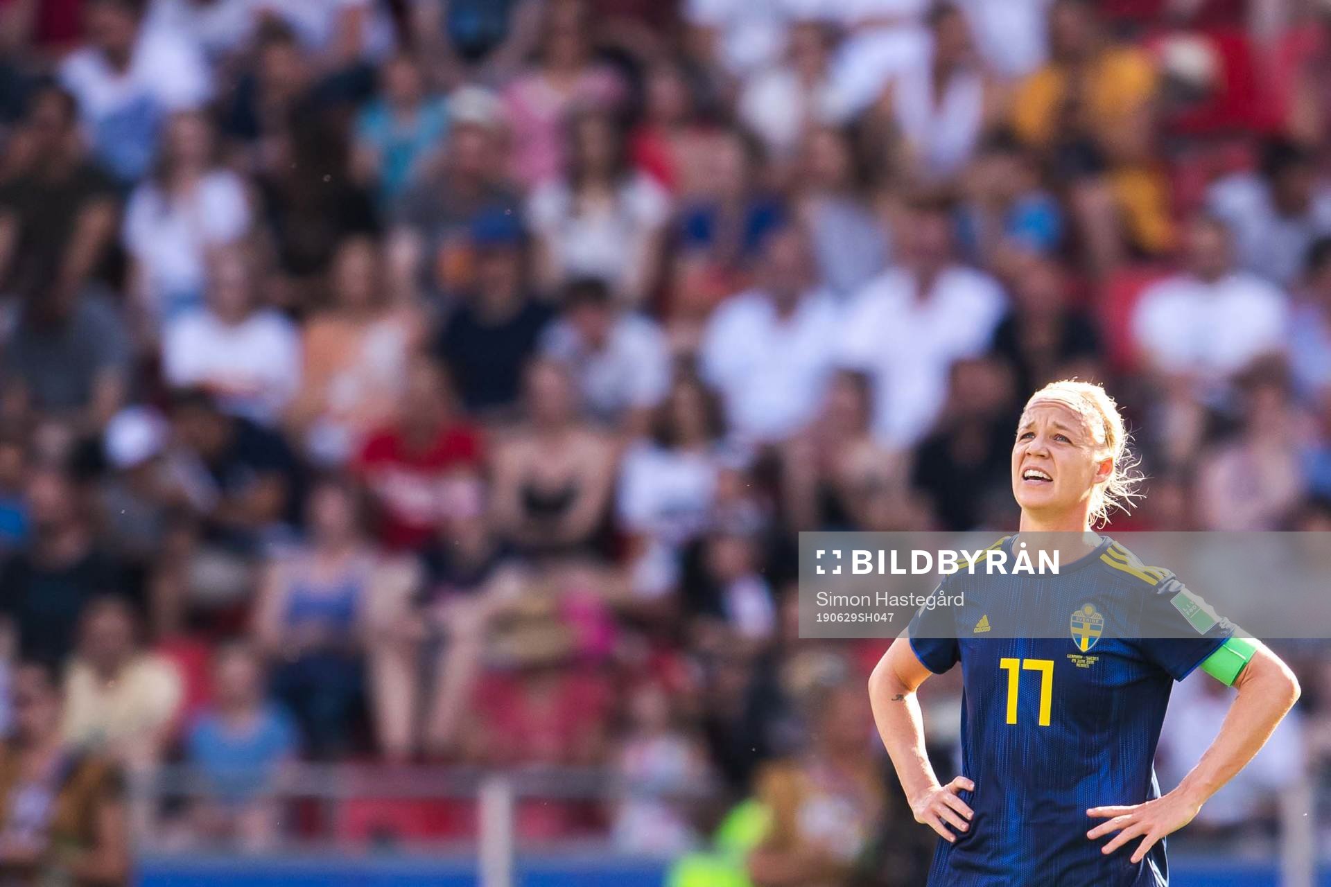 Caroline Seger of Sweden looks dejected