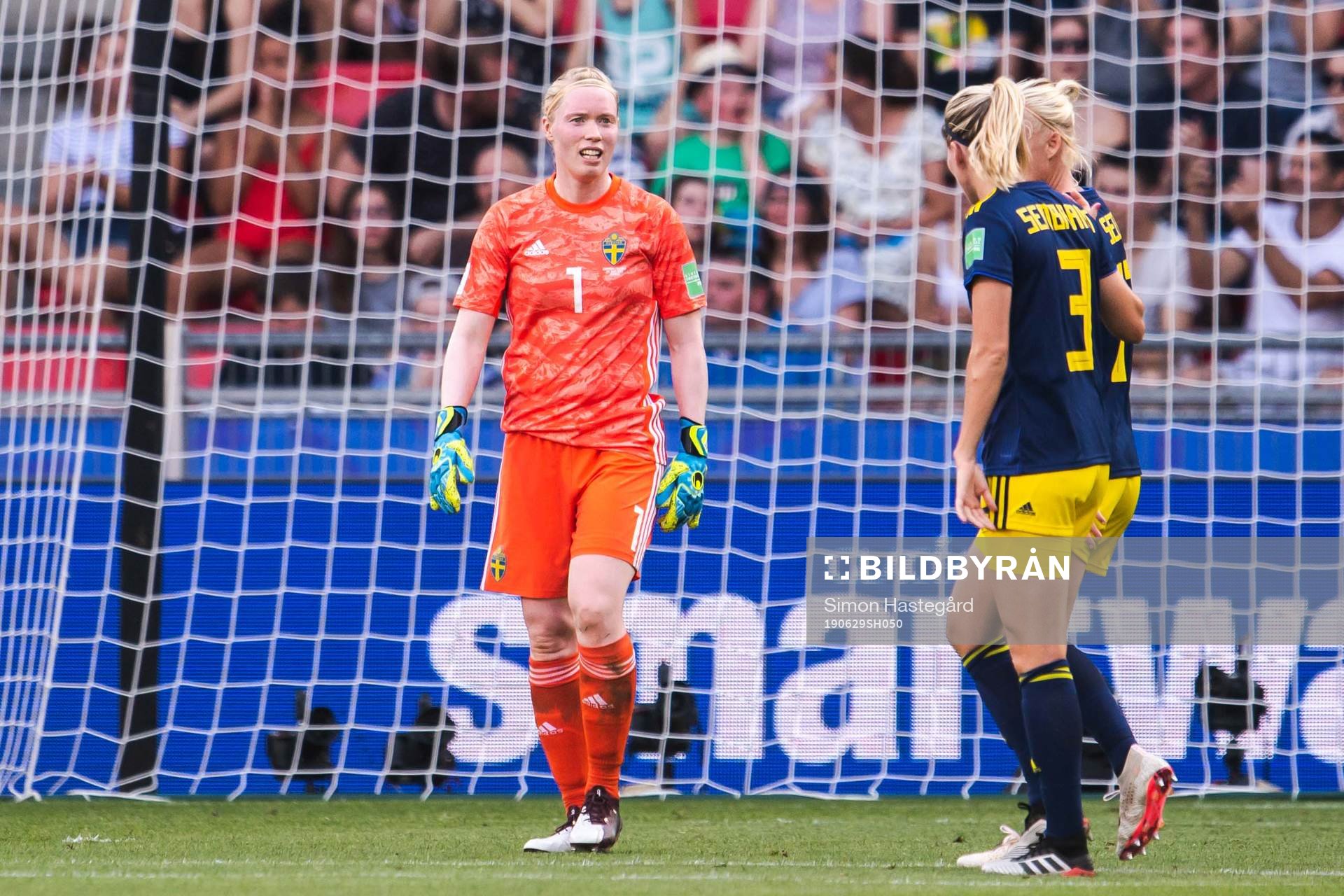 Goalkeeper Hedvig Lindahl of Sweden looks dejected
