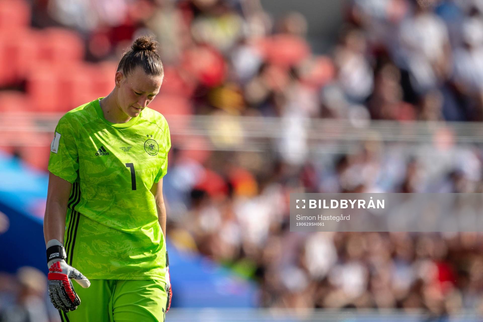 goalkeeper Almuth Schult of Germany looks dejected