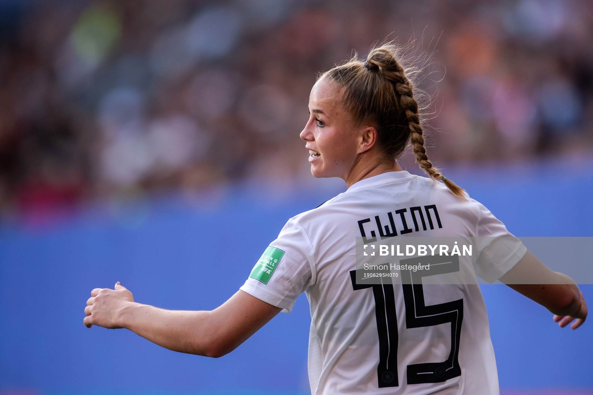 Giulia Gwinn of Germany during the FIFA Women's World Cup quarter final between Germany and Sweden on June 29, 2019 in Rennes.