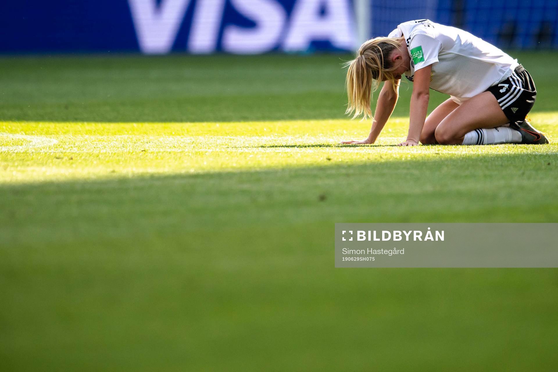 Lea Schüller of Germany in pain