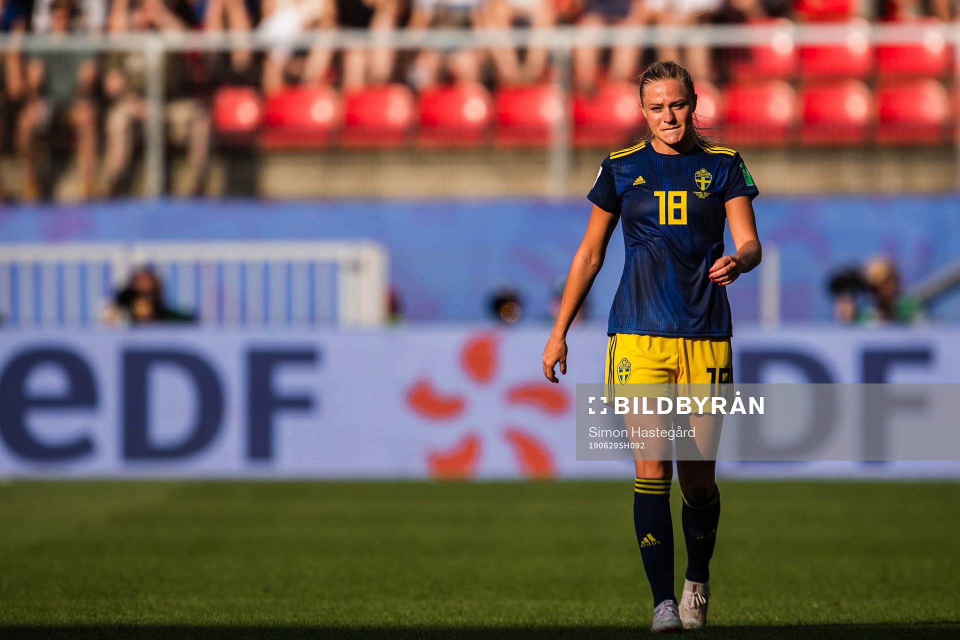 Fridolina Rolfö of Sweden looks dejected