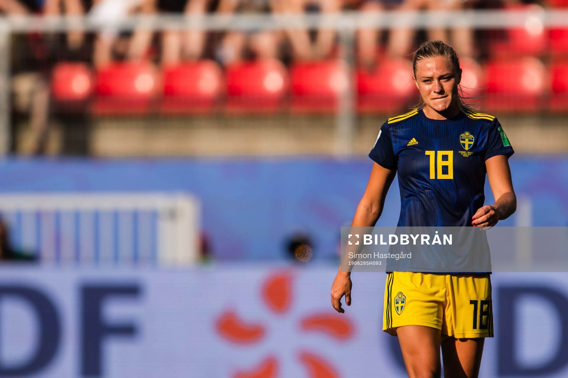 Fridolina Rolfö of Sweden looks dejected