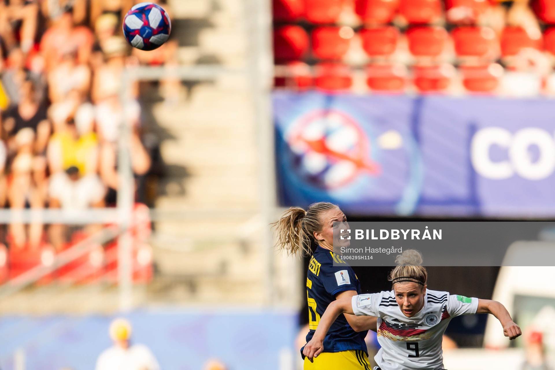 Magdalena Eriksson of Sweden and Svenja Huth of Germany