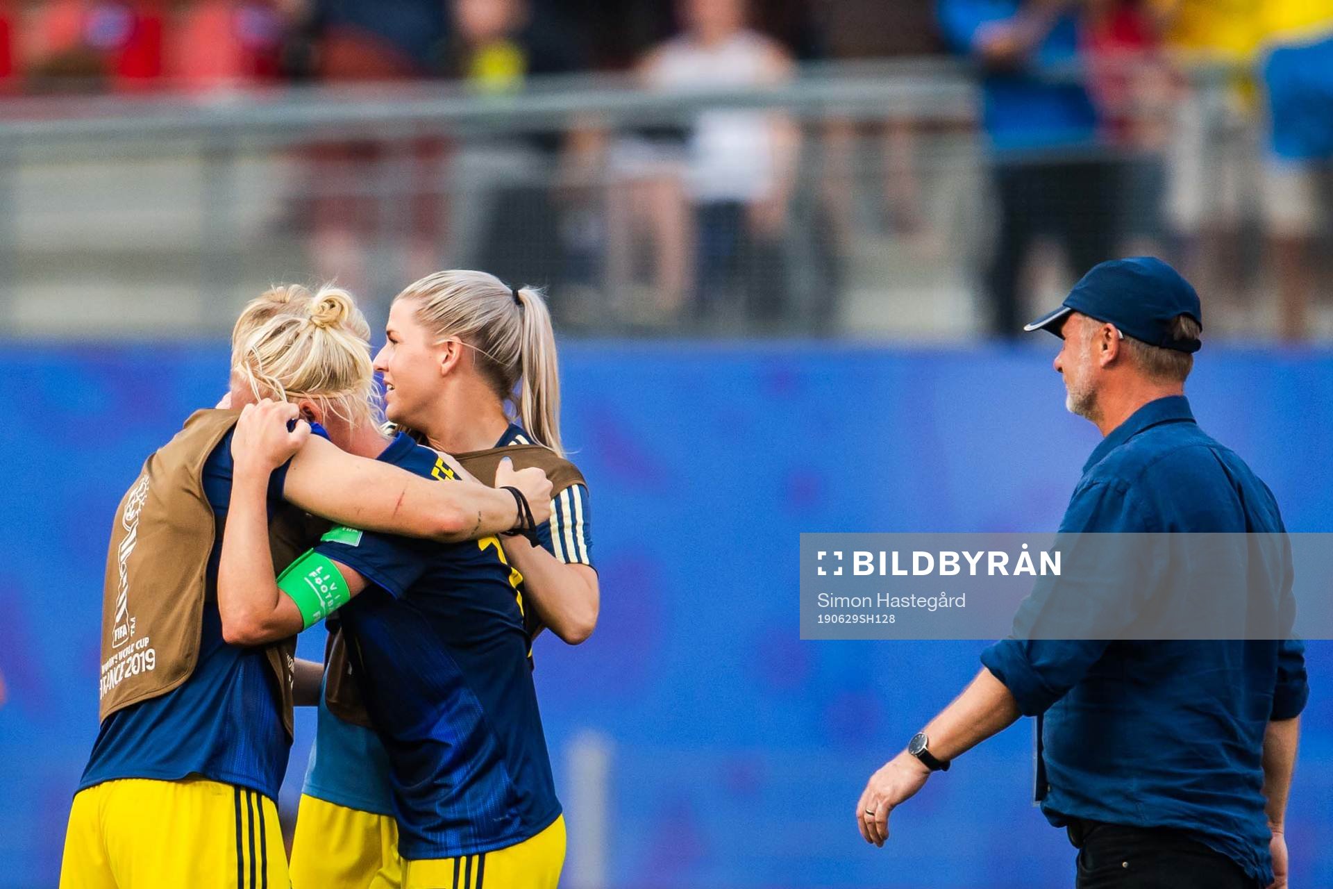 Nilla Fischer and Caroline Seger of Sweden celebrate