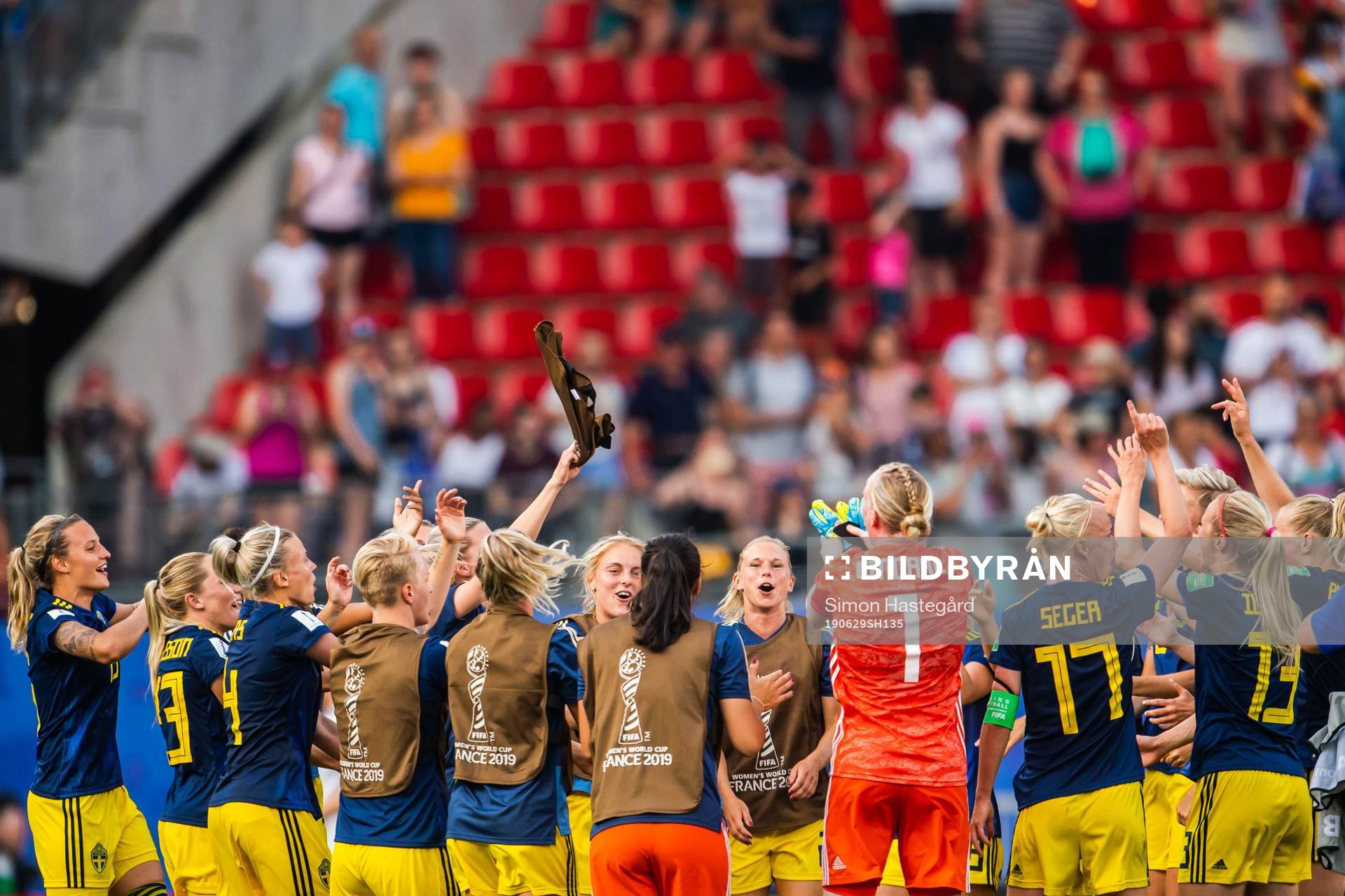 Players of Sweden celebrate