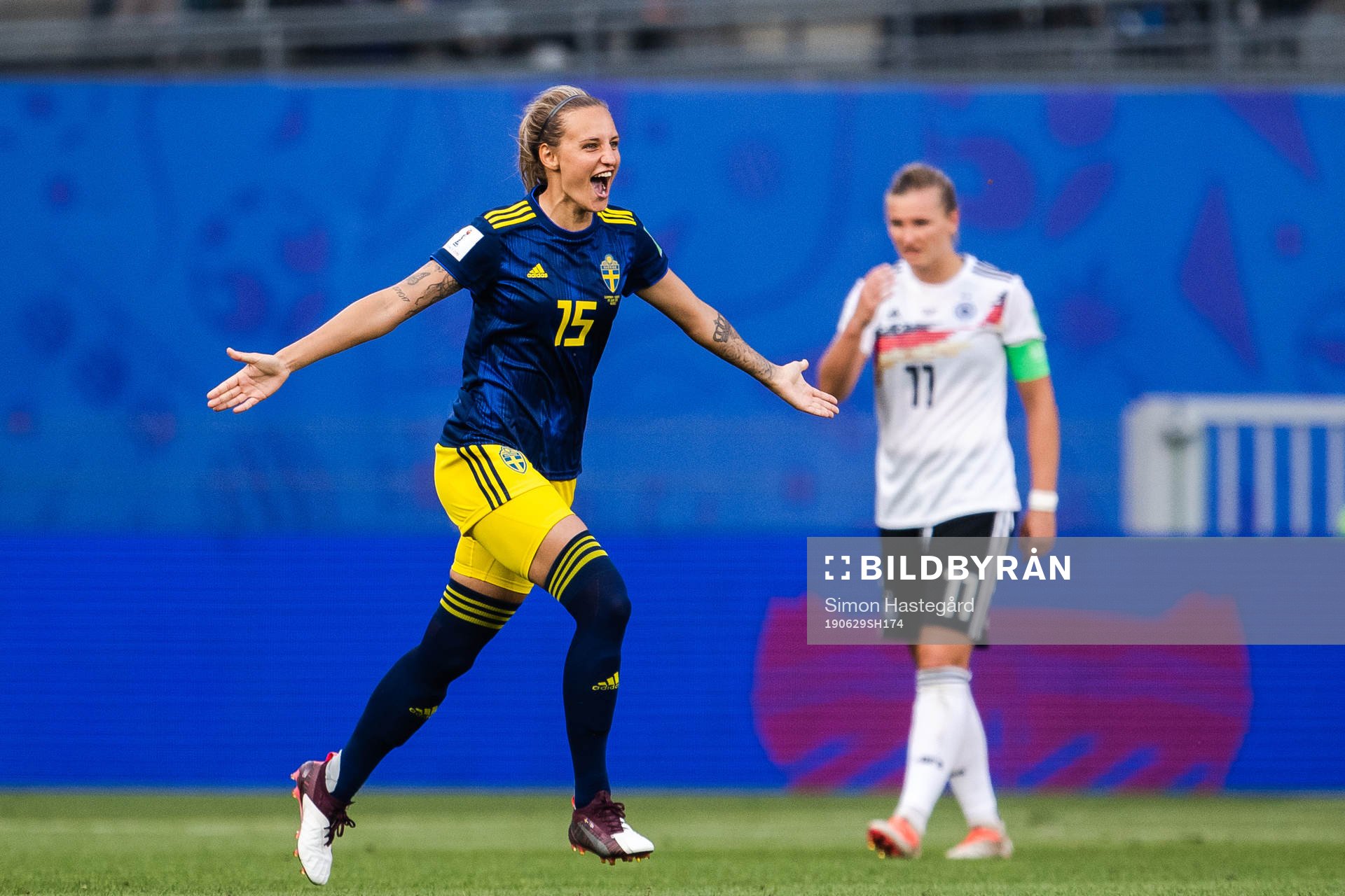 Nathalie Björn of Sweden celebrates