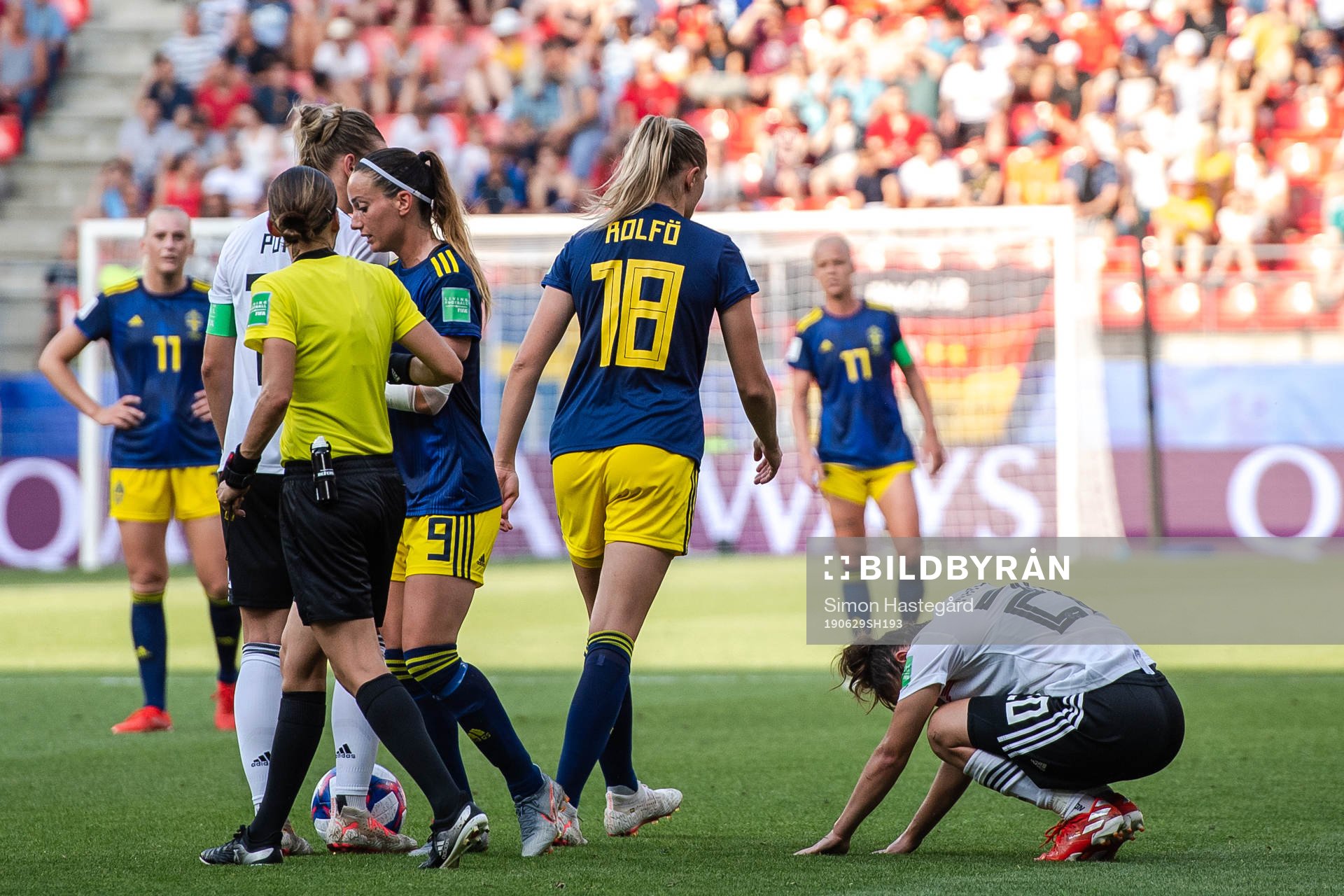 Fridolina Rolfö of Sweden looks dejected