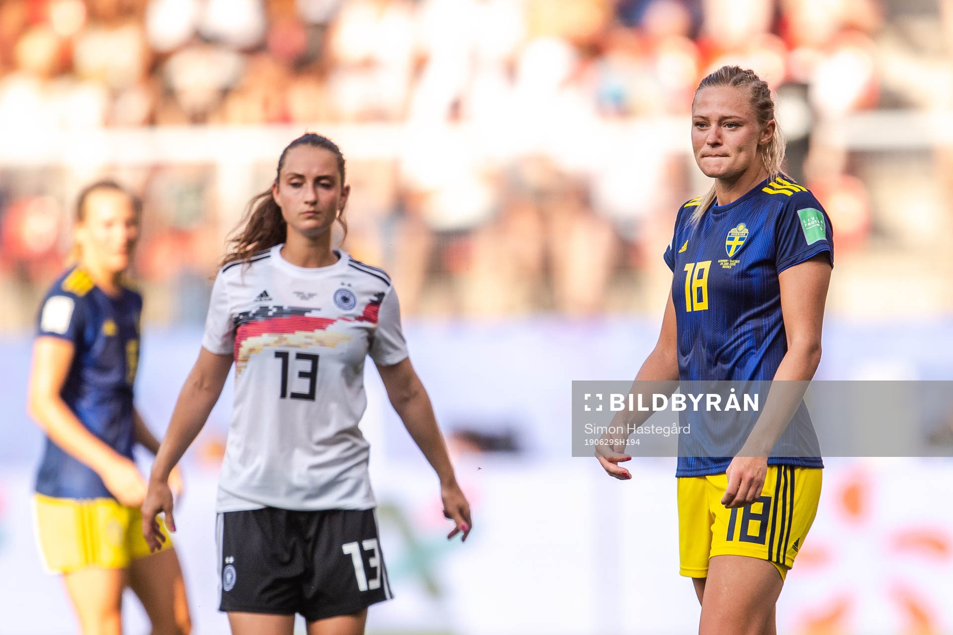 Fridolina Rolfö of Sweden looks dejected