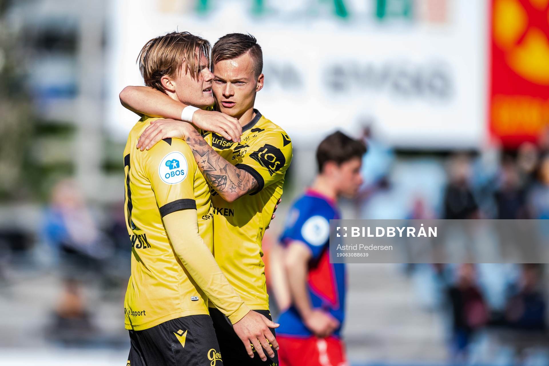 Tobias Christensen and Aron Sigurdarson of Start celebrate
