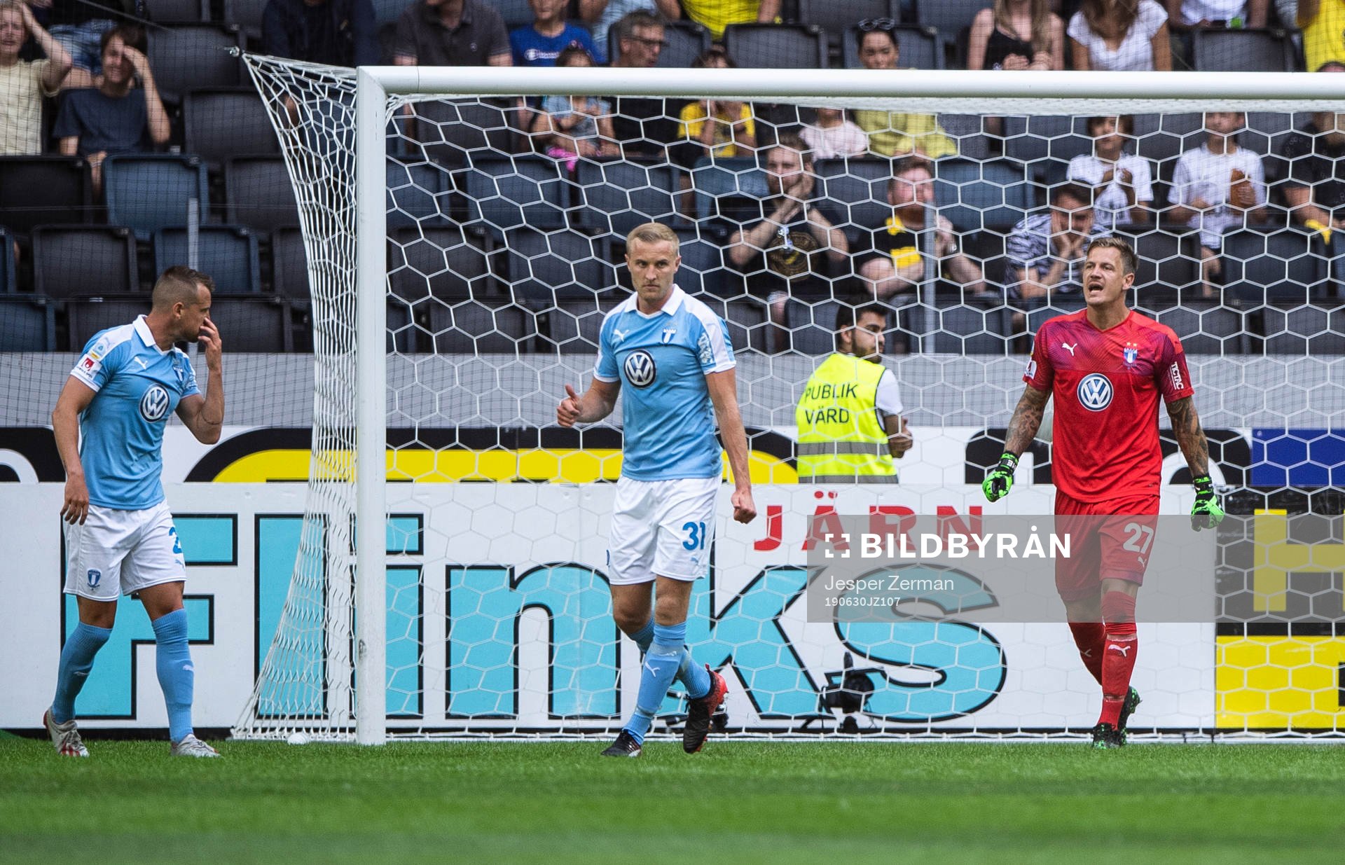 Malmö FFs Eric Larsson (v), Franz Brorsson (m) och Johan