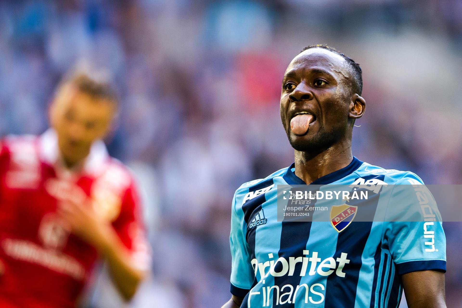 Djurgårdens Mohamed Buya Turay reagerar