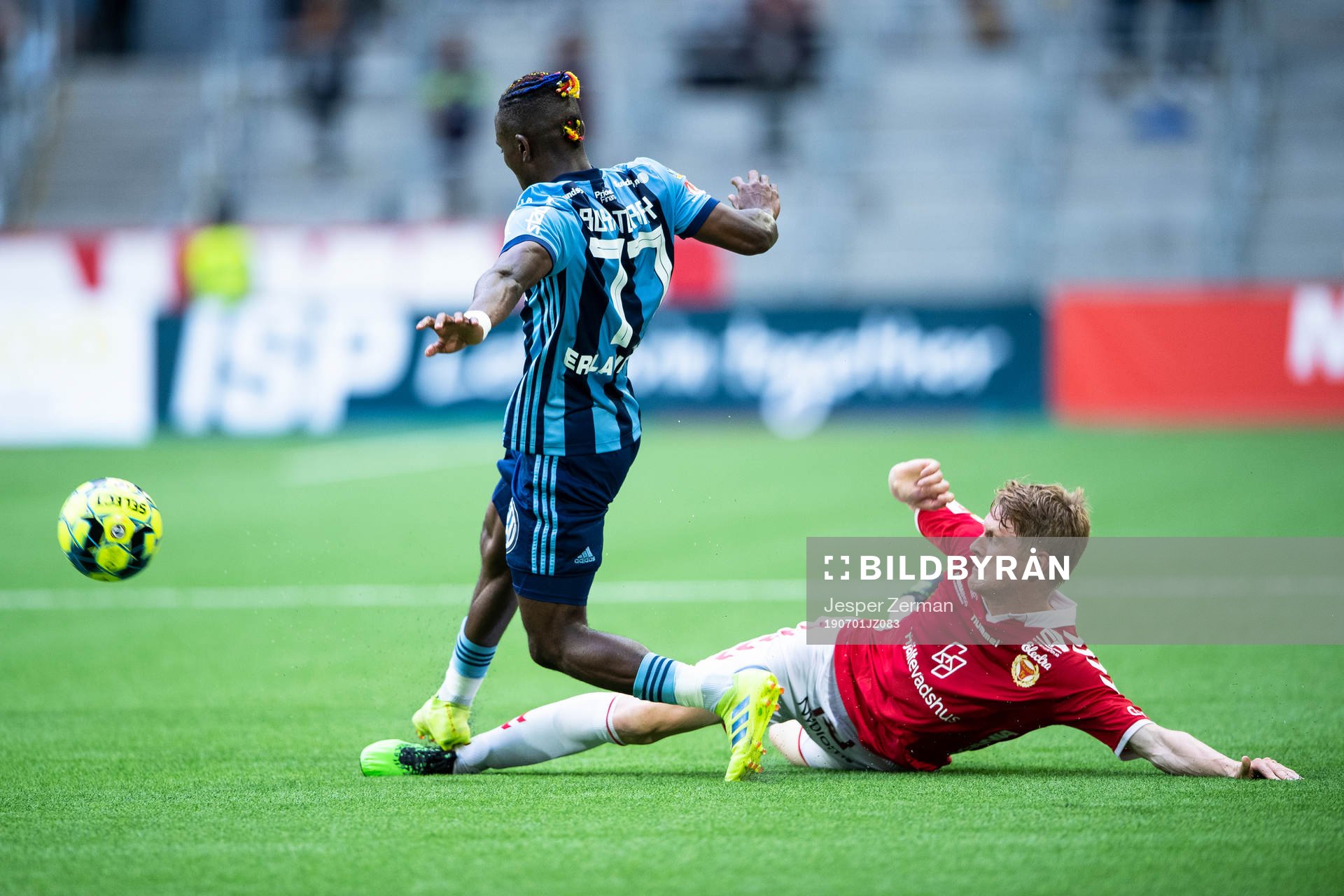 Djurgårdens Mohamed Buya Turay och Kalmars Rasmus Elm