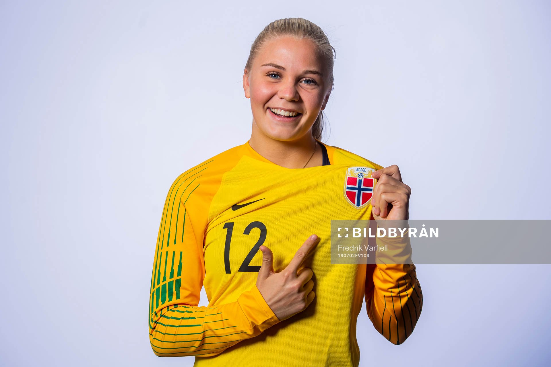 Goalkeeper Hanne Larsen of Norway poses for a portrait on July 2, 2019 in Tønsberg.