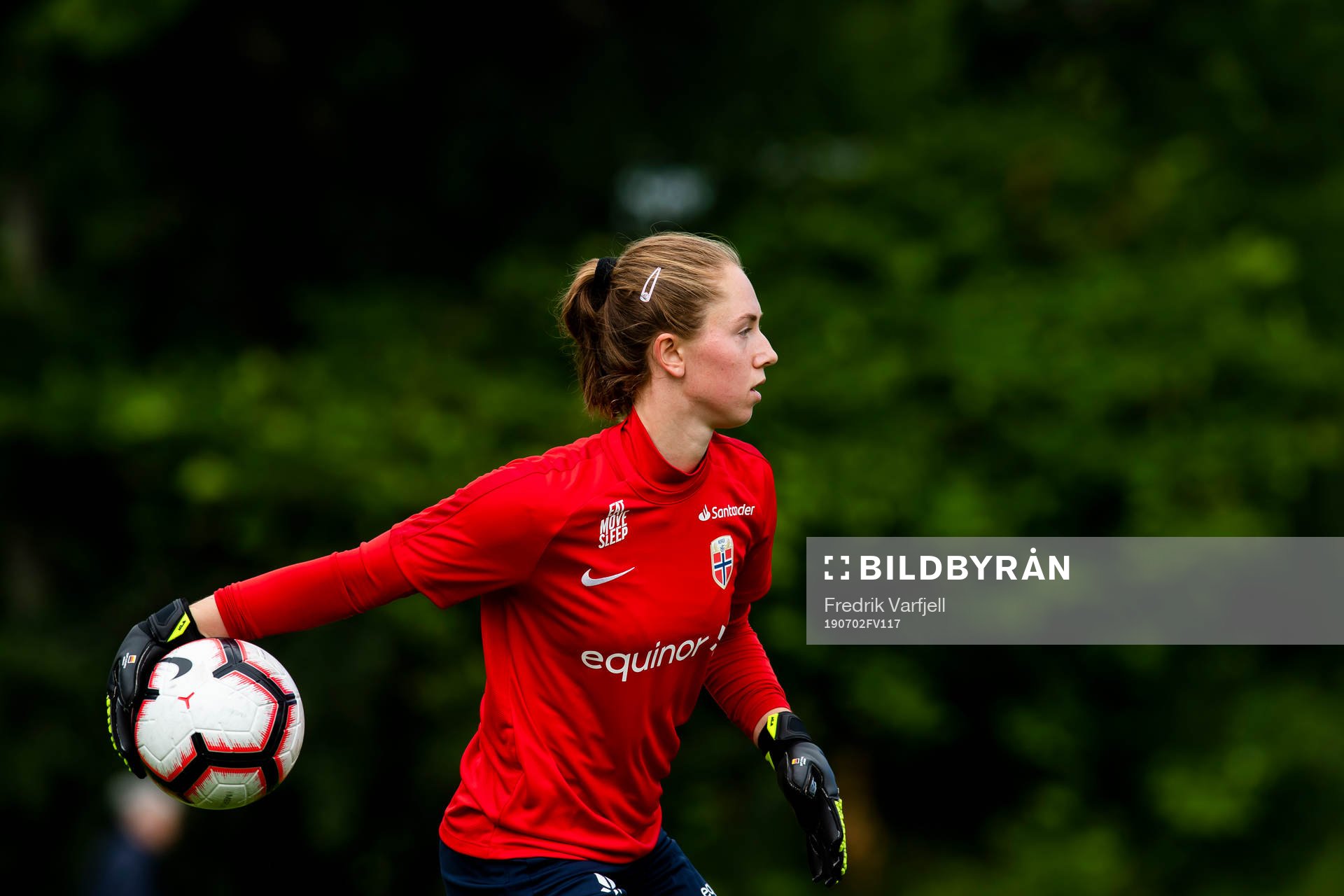 Goalkeeper Karen Oline Sneve of Norway