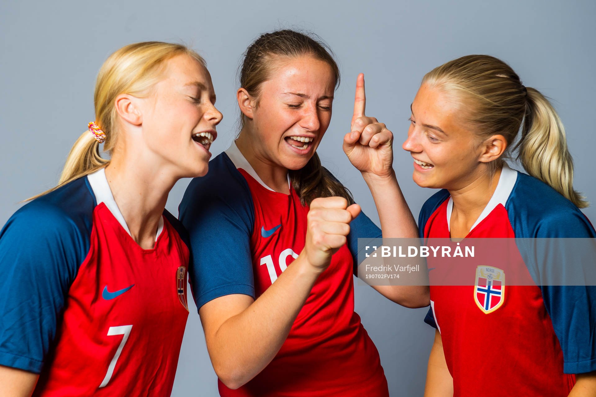 Julie Blakstad, Ragne Hagen Svastuen and Runa Lillegård of Norway pose for a portrait on July 2, 2019 in Tønsberg.