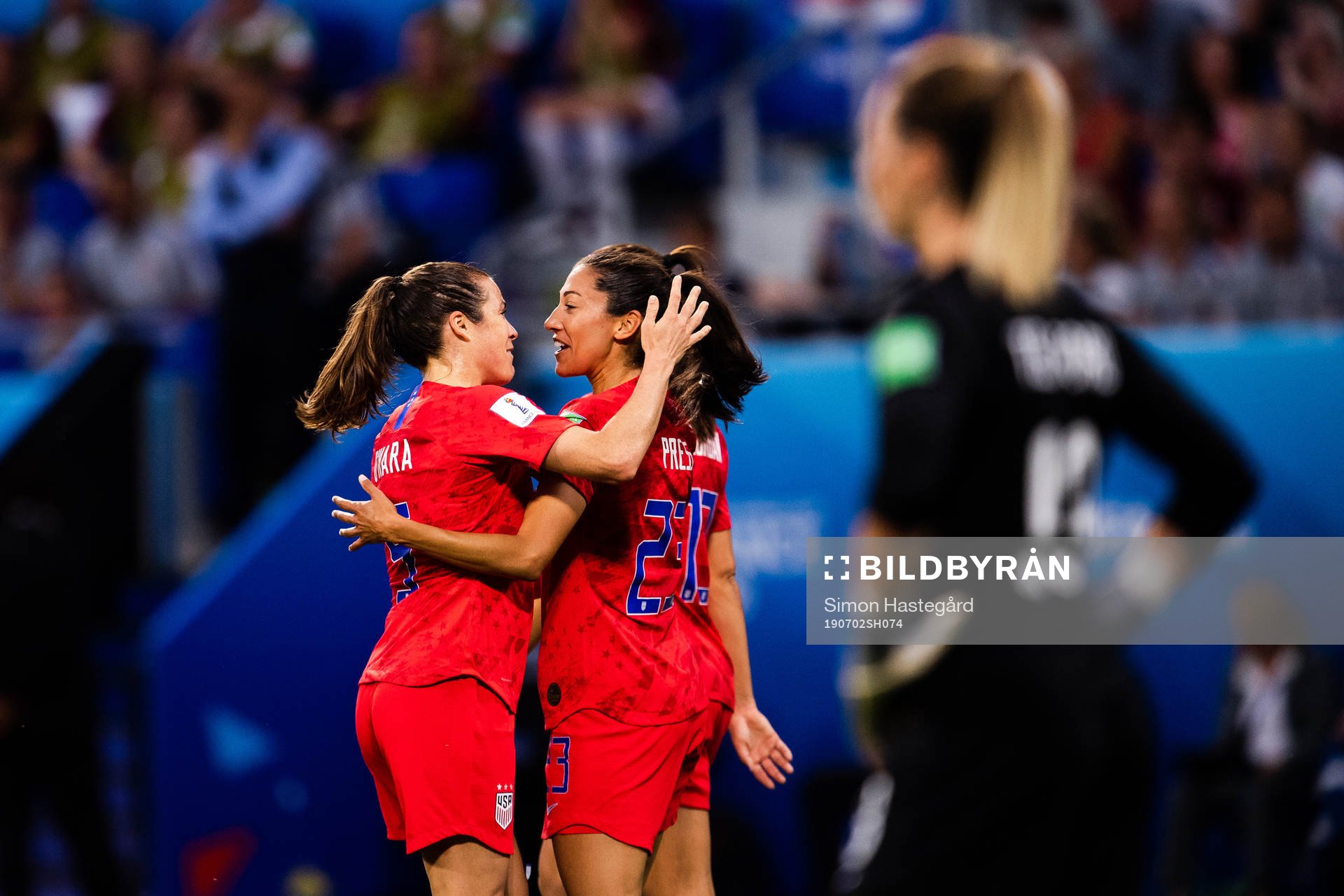 Christen Press of USA celebrates the 0-1 goal