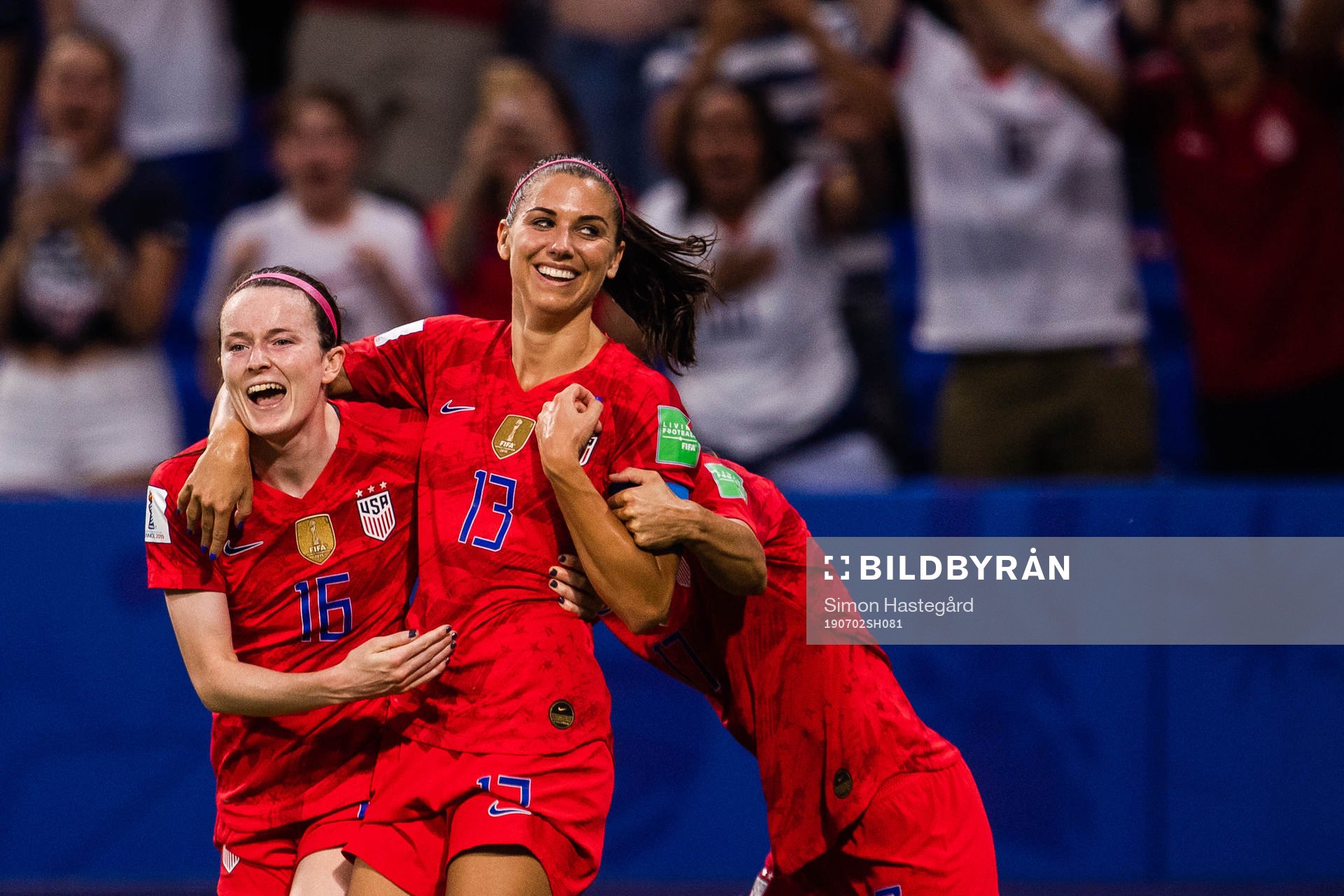 Rose Lavelle and Alex Morgan of USA celebrate the 1-2 goal