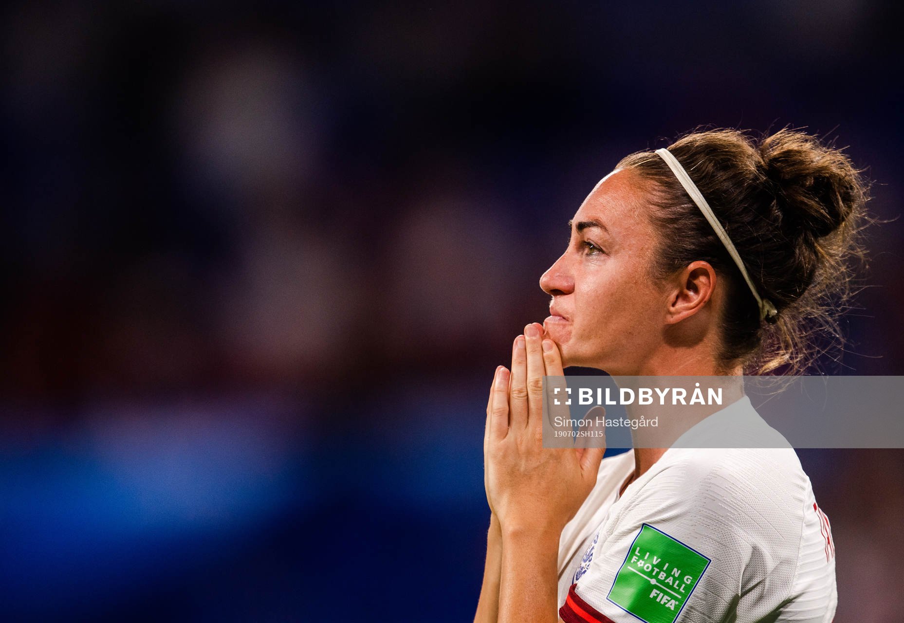Jodie Taylor of England looks dejected