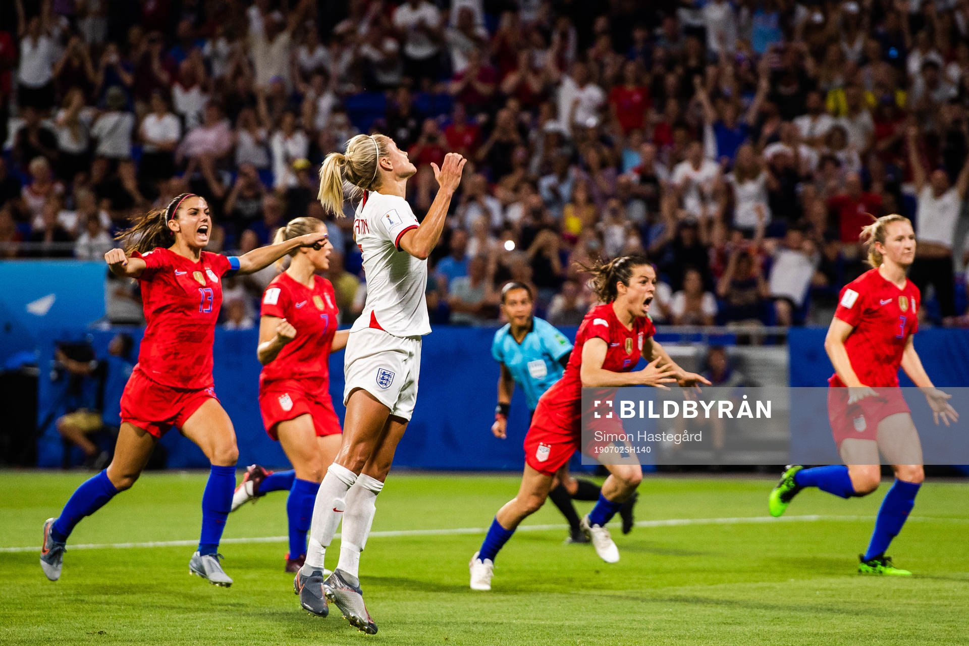 Stephanie Darby of England looks dejected date a missed