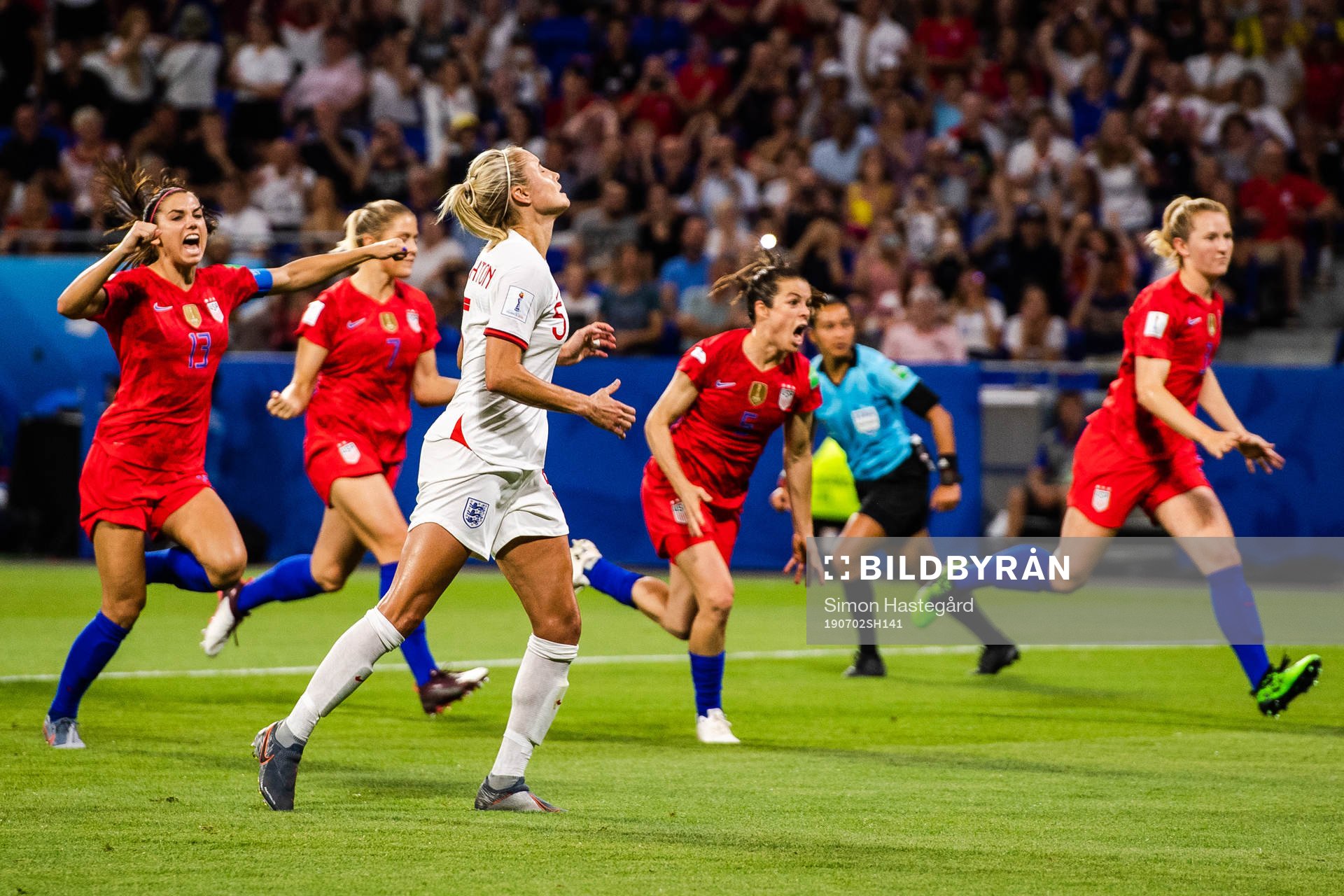 Stephanie Darby of England looks dejected date a missed