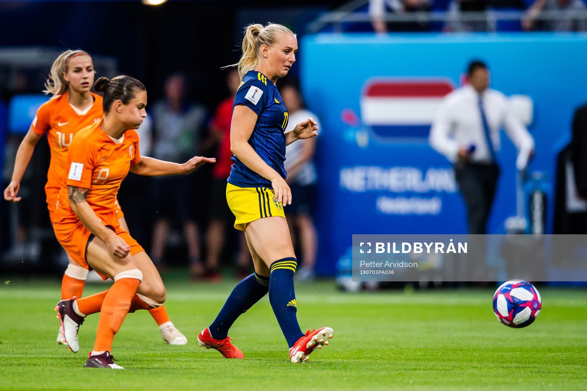 Stina Blackstenius of Sweden and Lineth Enid Fabienne