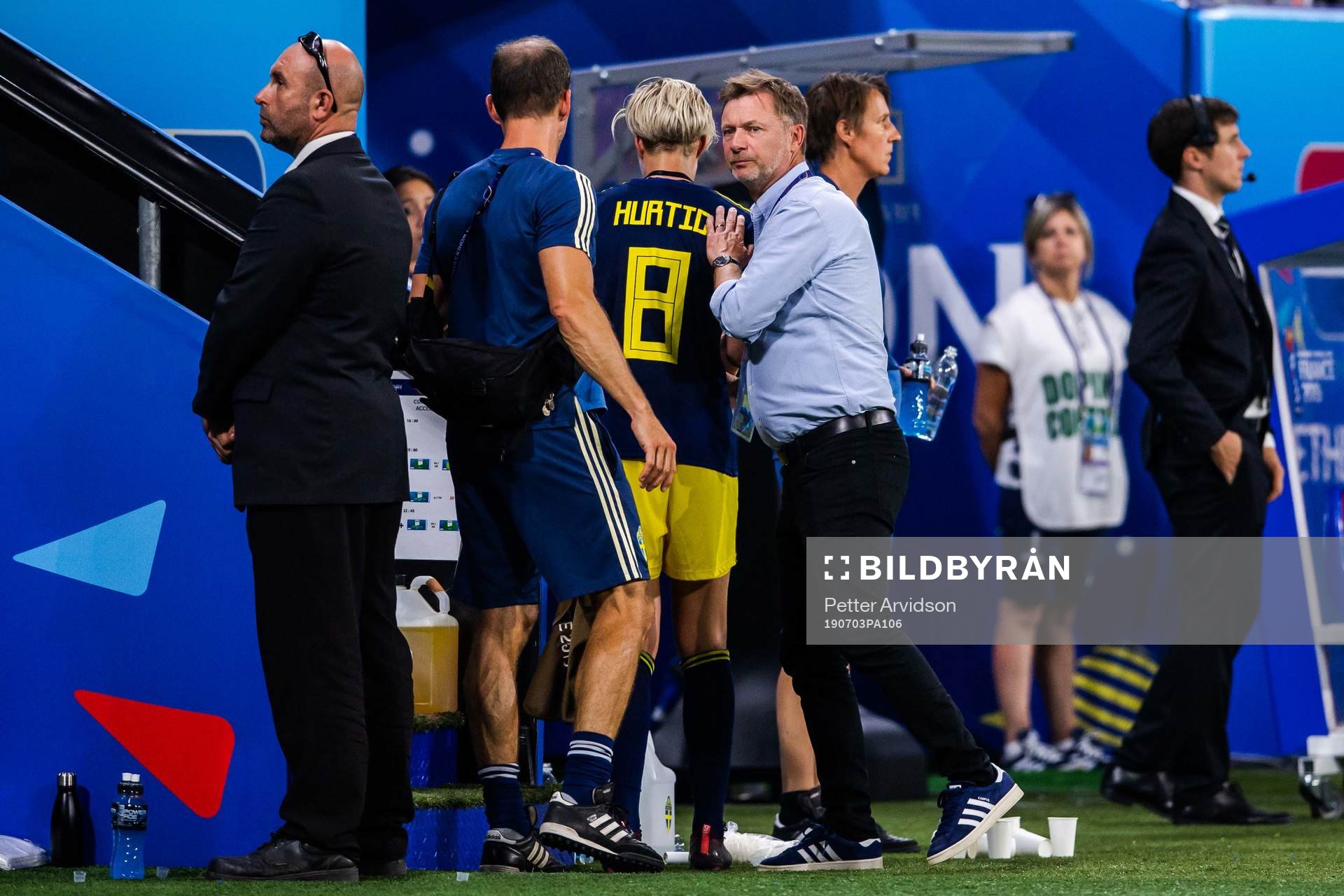 Lina Hurtig of Sweden leaves the pitch