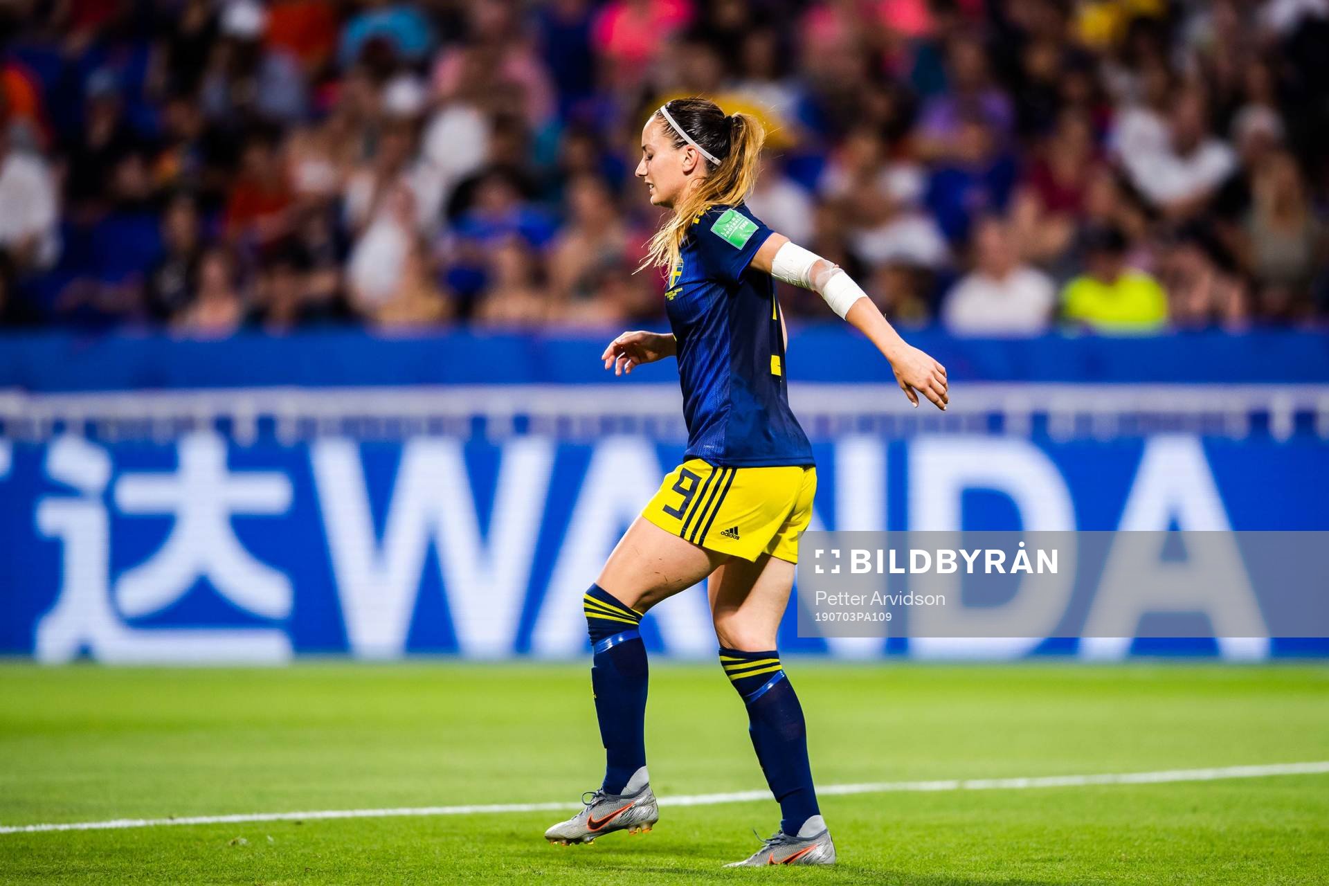 Kosovare Asllani of Sweden in pain