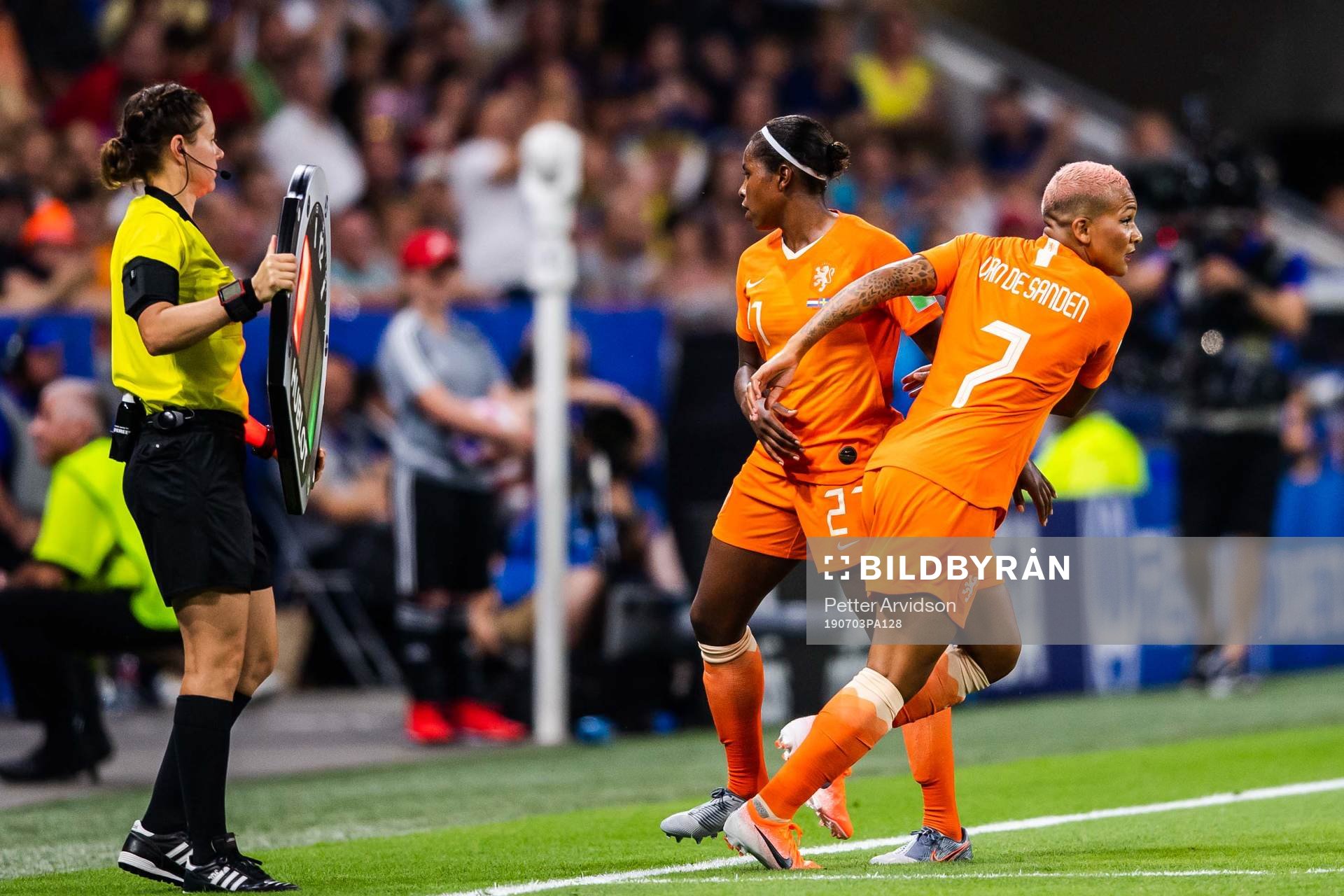 Shanice Janice Van De Sanden of Netherlands during the FIFA Women's World Cup semi-final match between Netherlands and Sweden on July 3, 2019 in Lyon.
