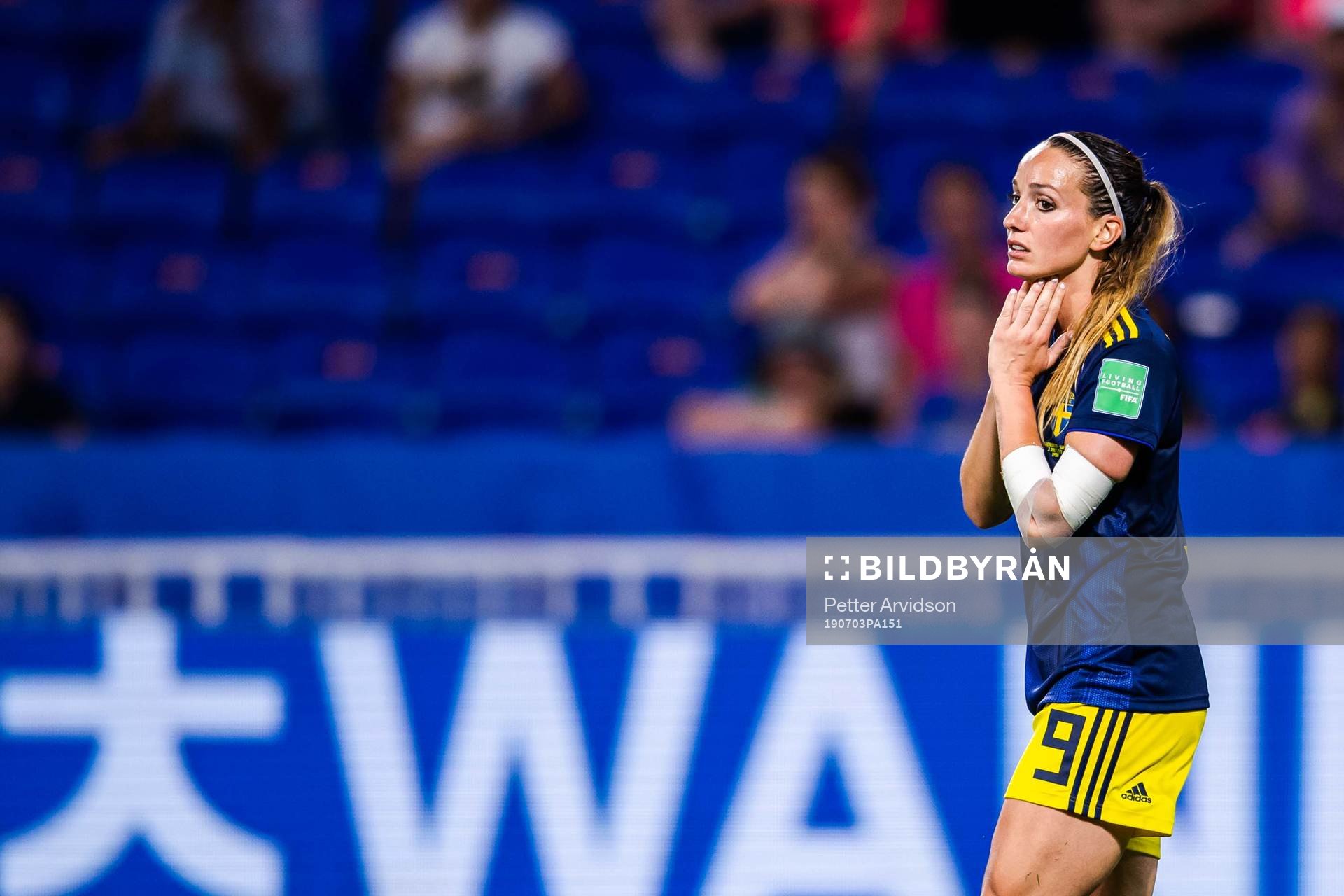 Kosovare Asllani of Sweden looks dejected