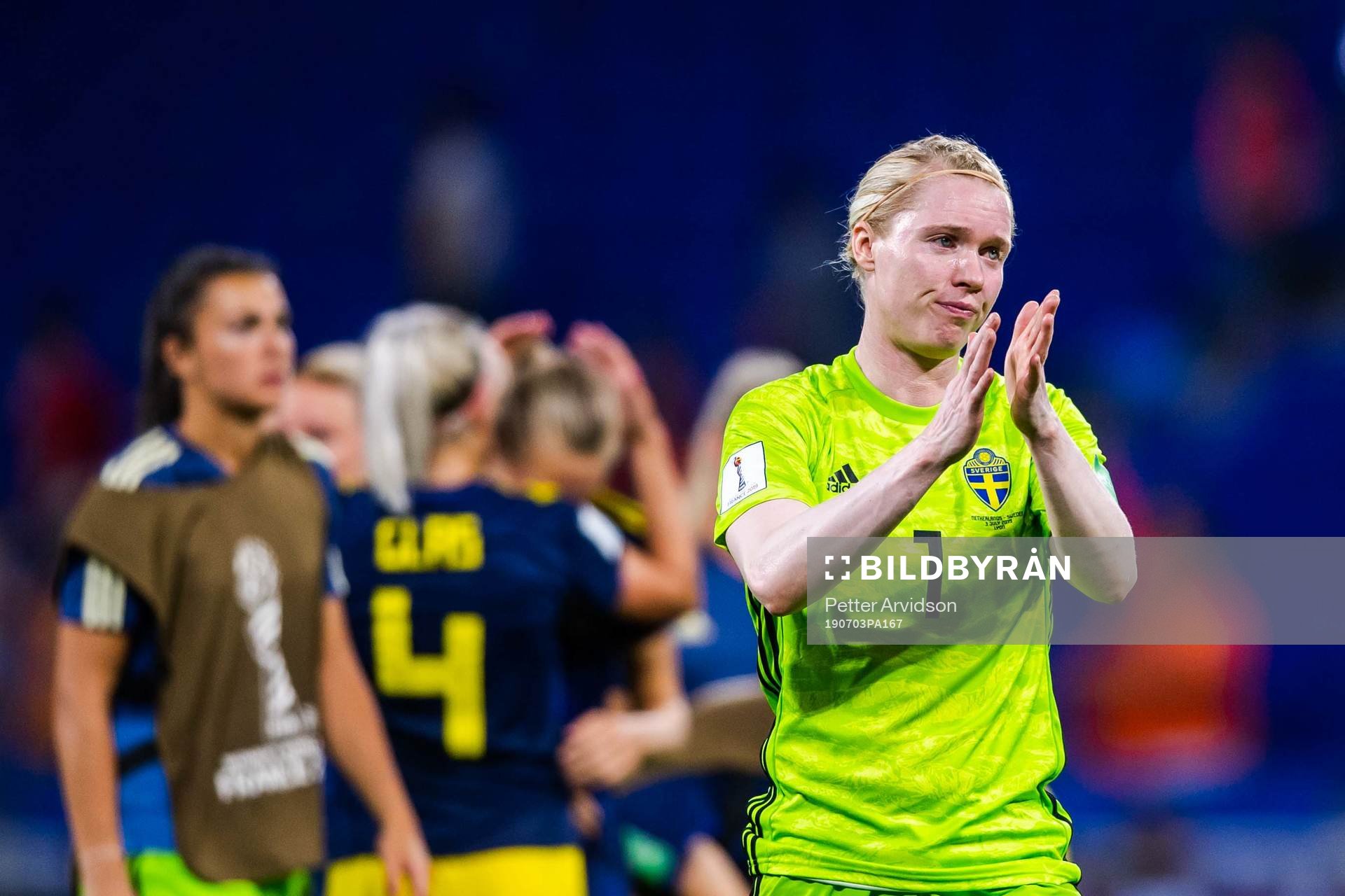 goalkeeper Hedvig Lindahl of Sweden looks dejected