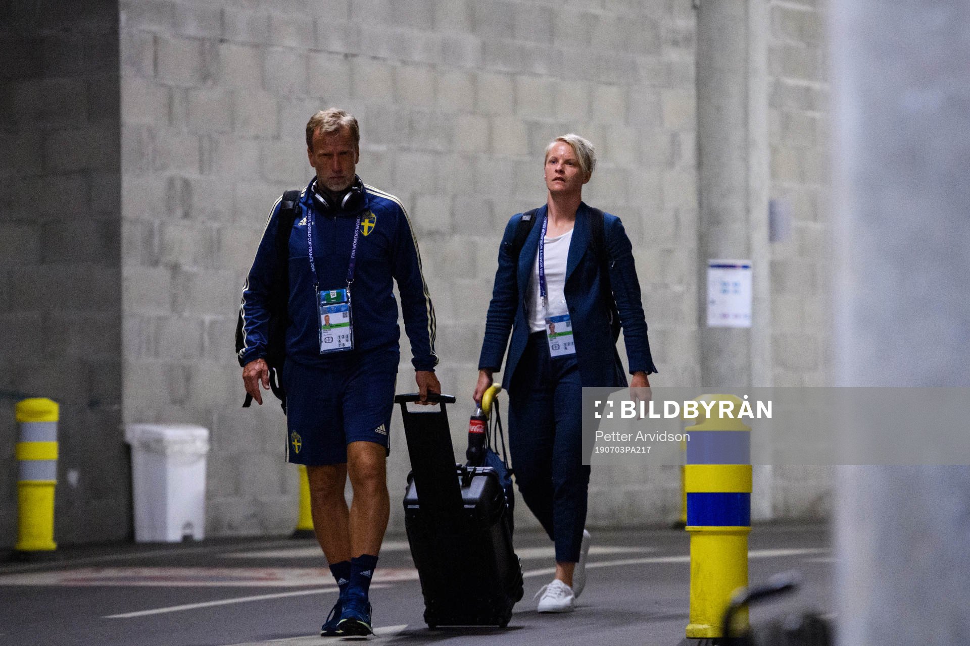Nilla Fischer of Sweden leaves the stadium