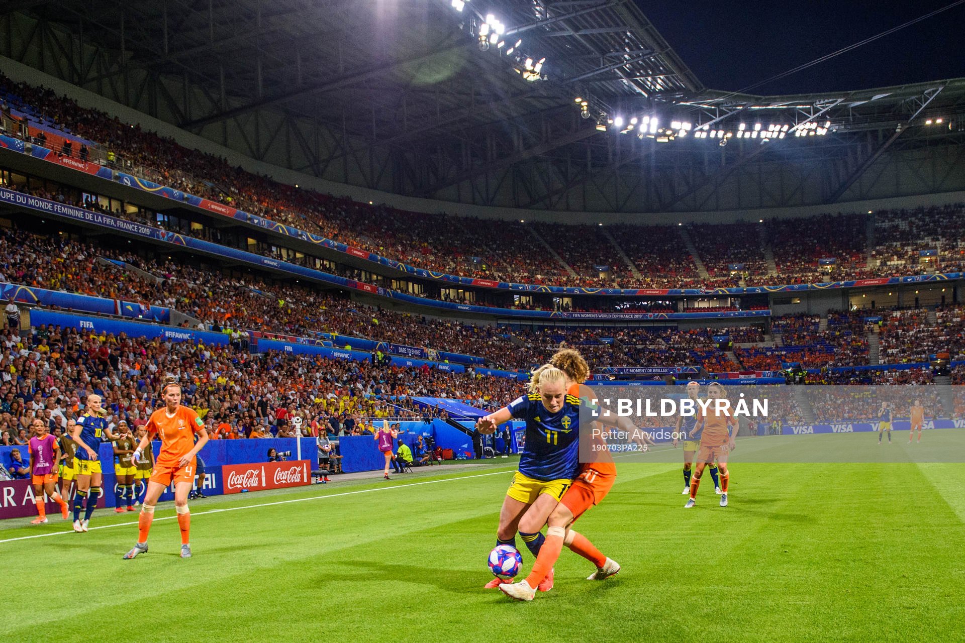 Stina Blackstenius of Sweden and Daniëlle Van De Donk of