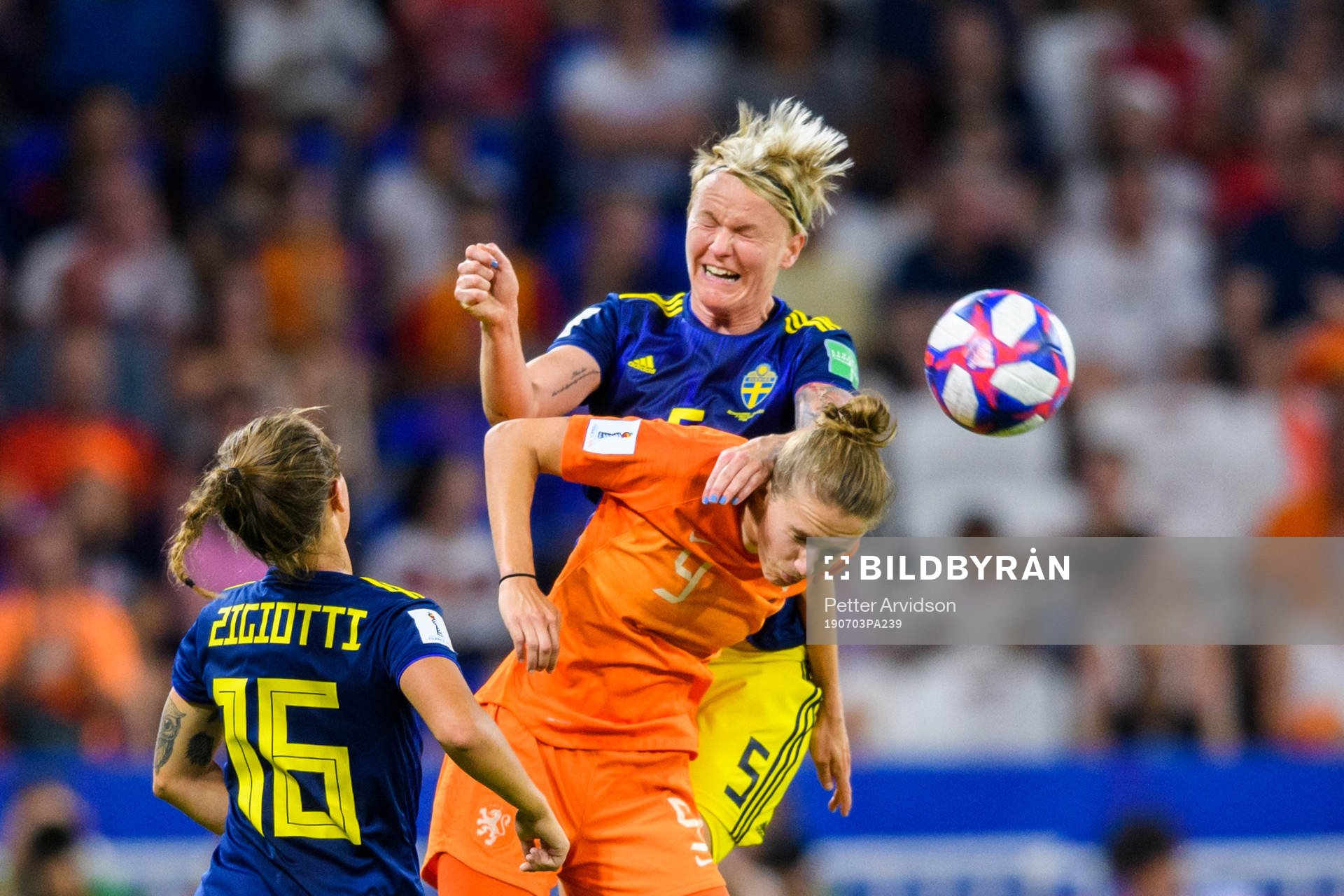 Nilla Fischer of Sweden in action with Anna Margaretha