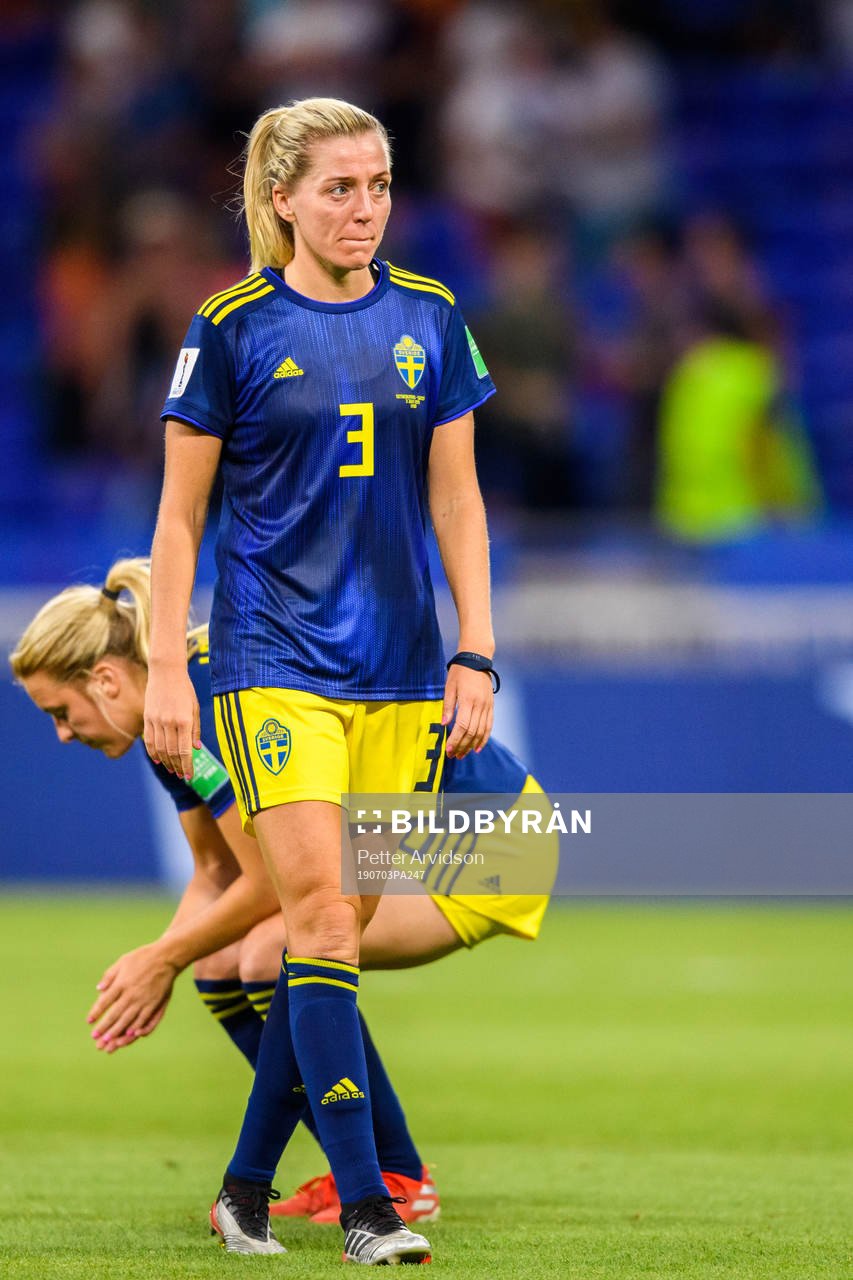 Linda Sembrant of Sweden looks dejected