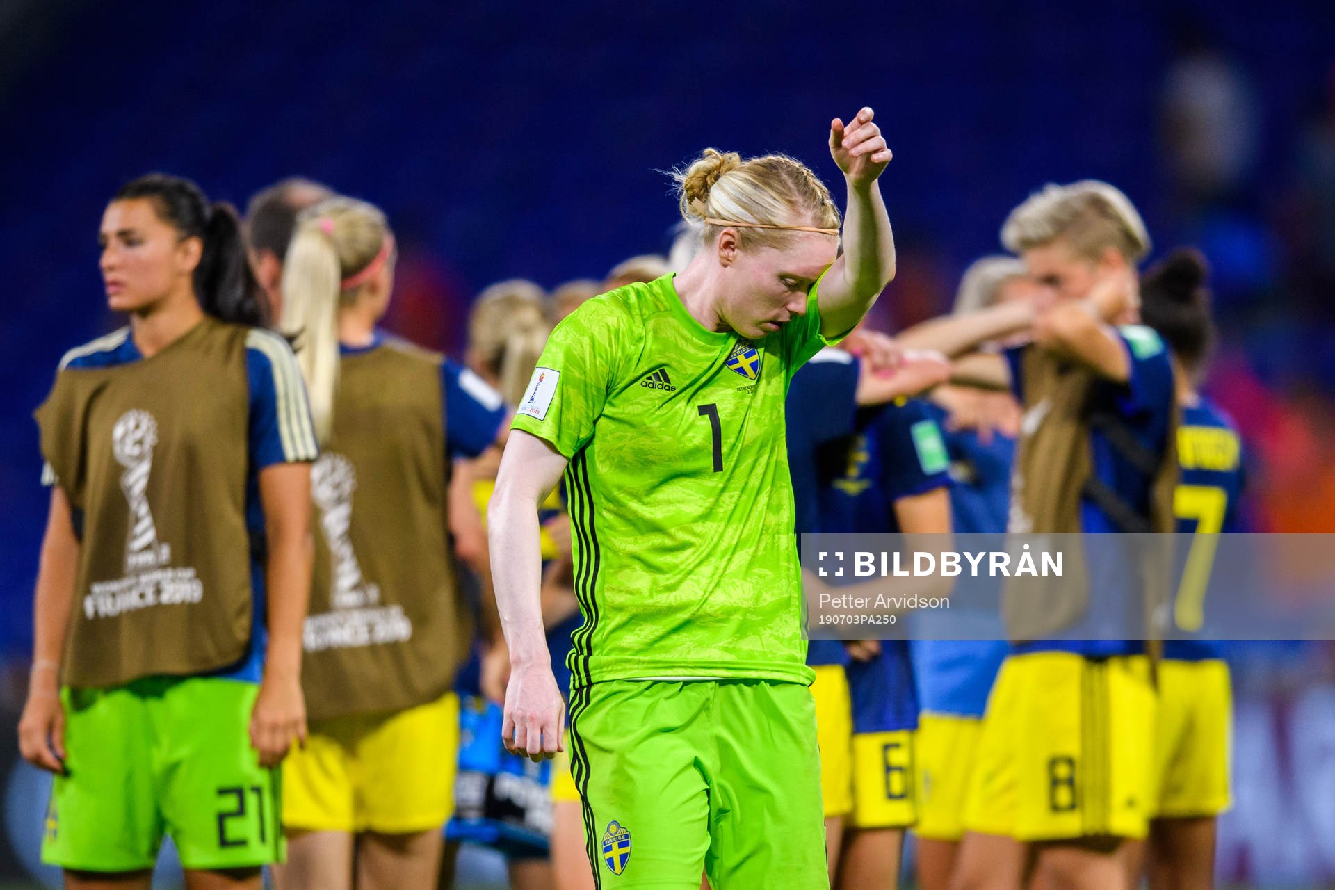 Goalkeeper Hedvig Lindahl of Sweden looks dejected