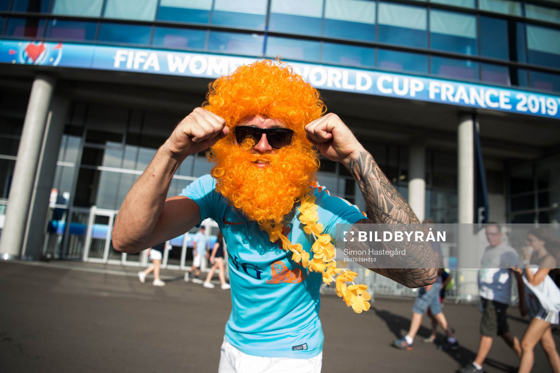 Fan of Netherlands outside Stade de Lyon