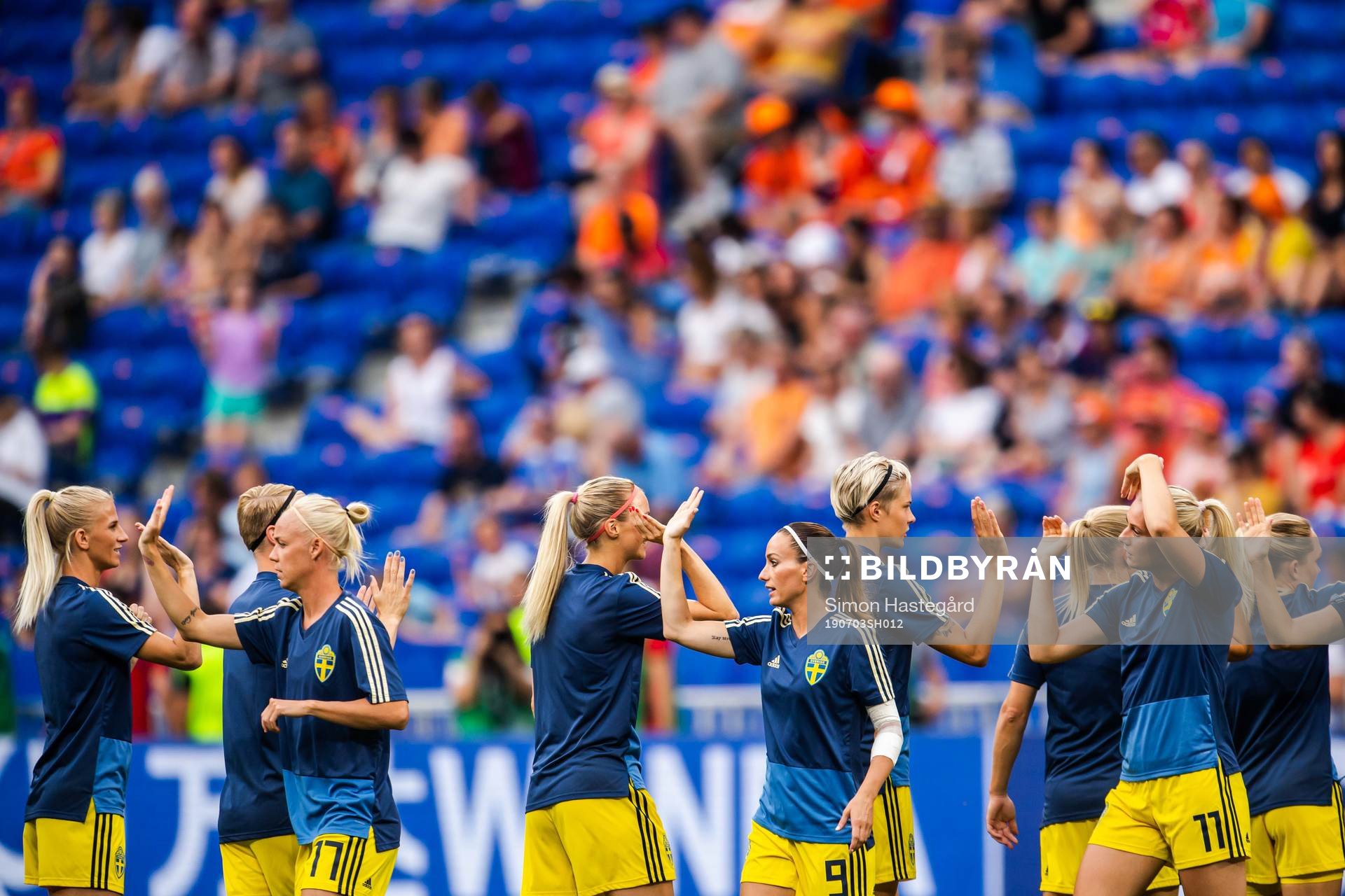 Caroline Seger, Kosovare Asllani and Stina Blackstenius of