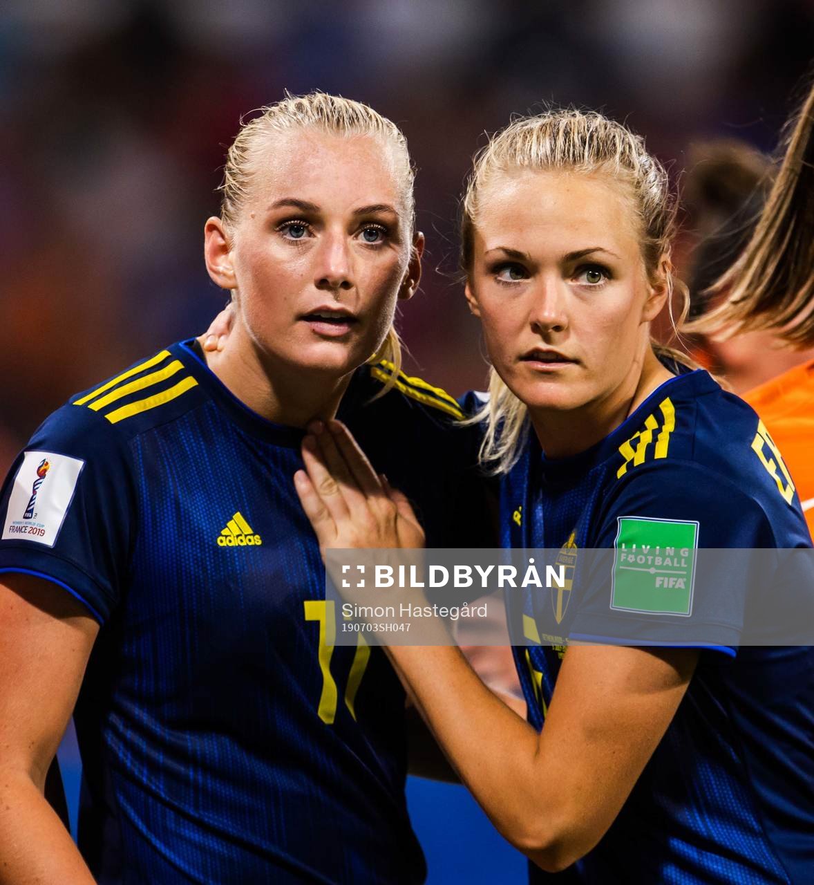 Stina Blackstenius and Magdalena Eriksson of Sweden
