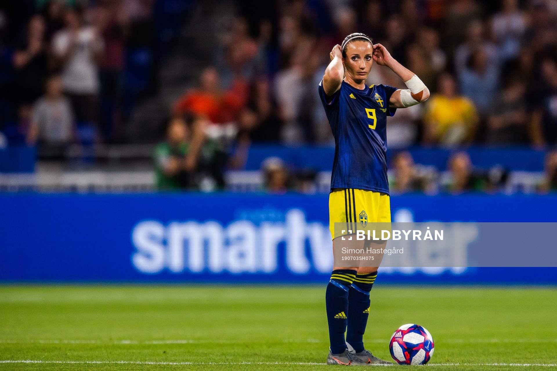 Kosovare Asllani of Sweden looks dejected