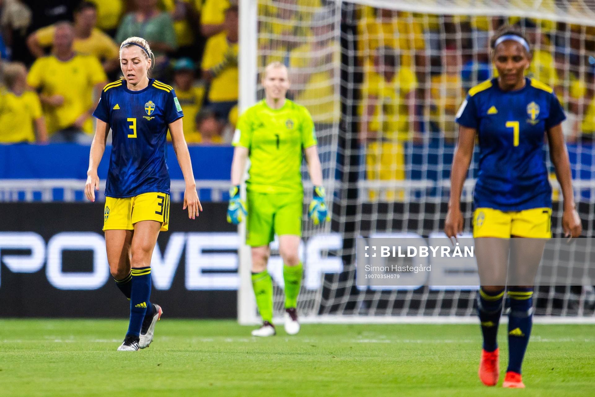 Linda Sembrant of Sweden looks dejected