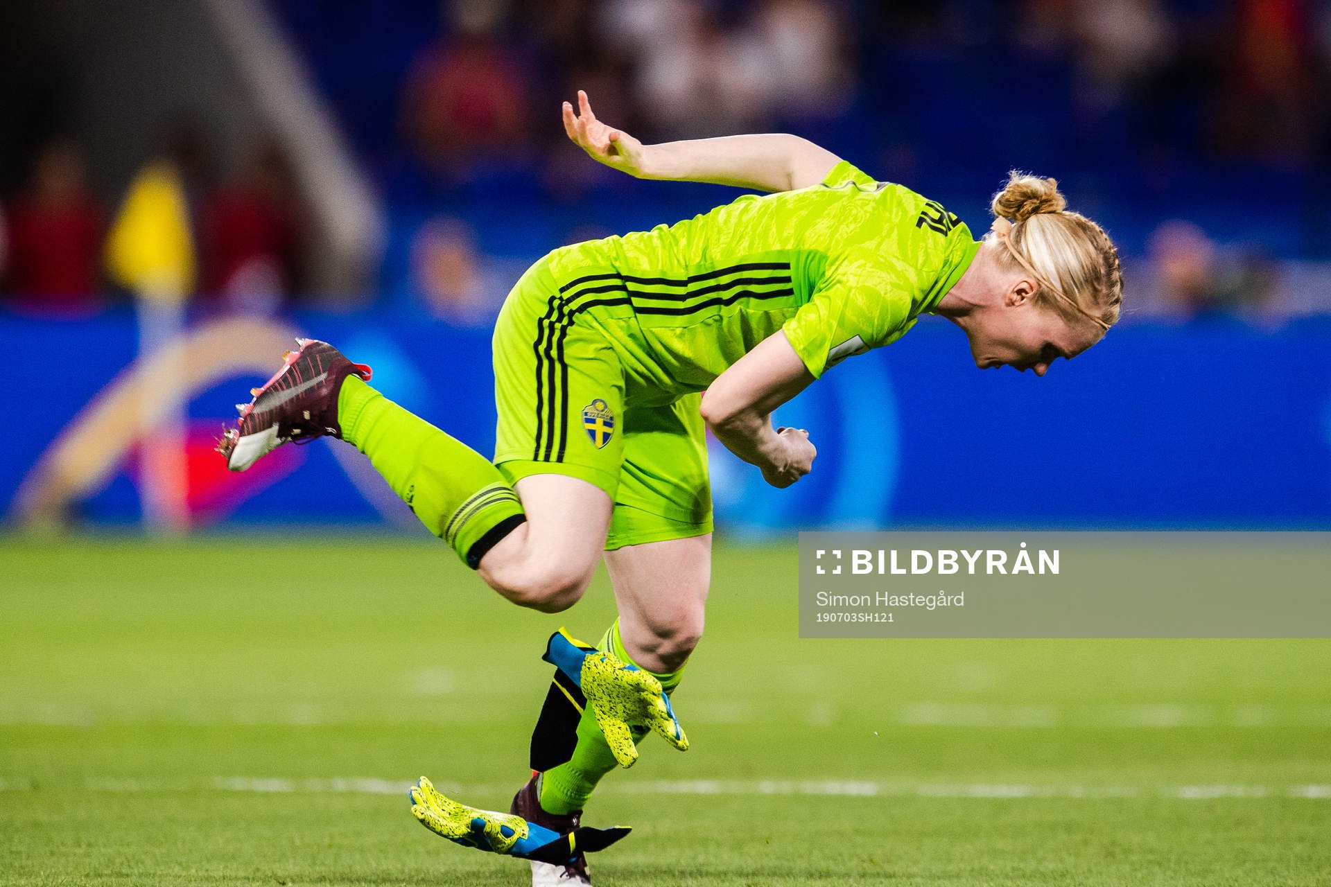 Goalkeeper Hedvig Lindahl of Sweden reacts