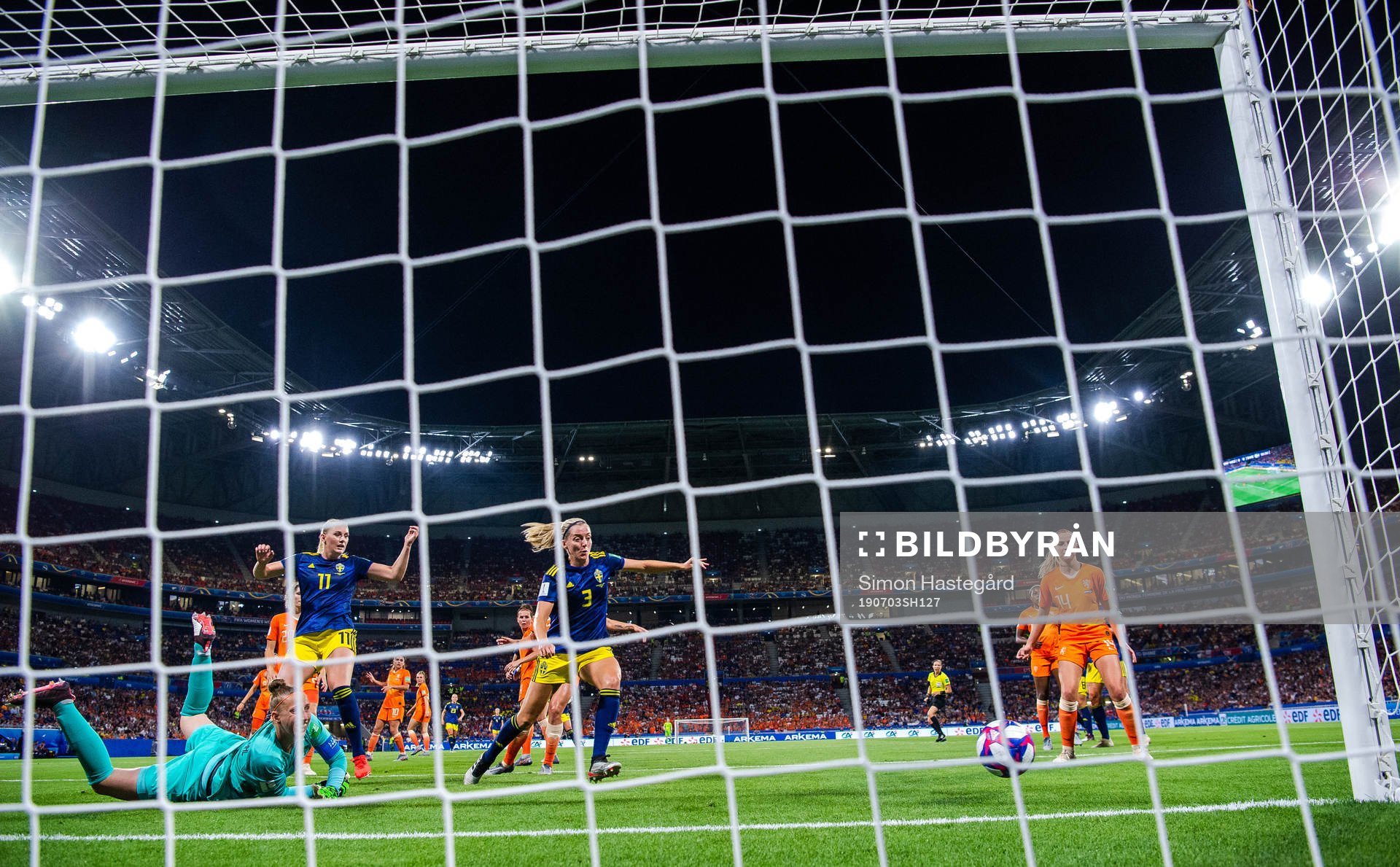 Nilla Fischer of Sweden, not pictured, with a scoring