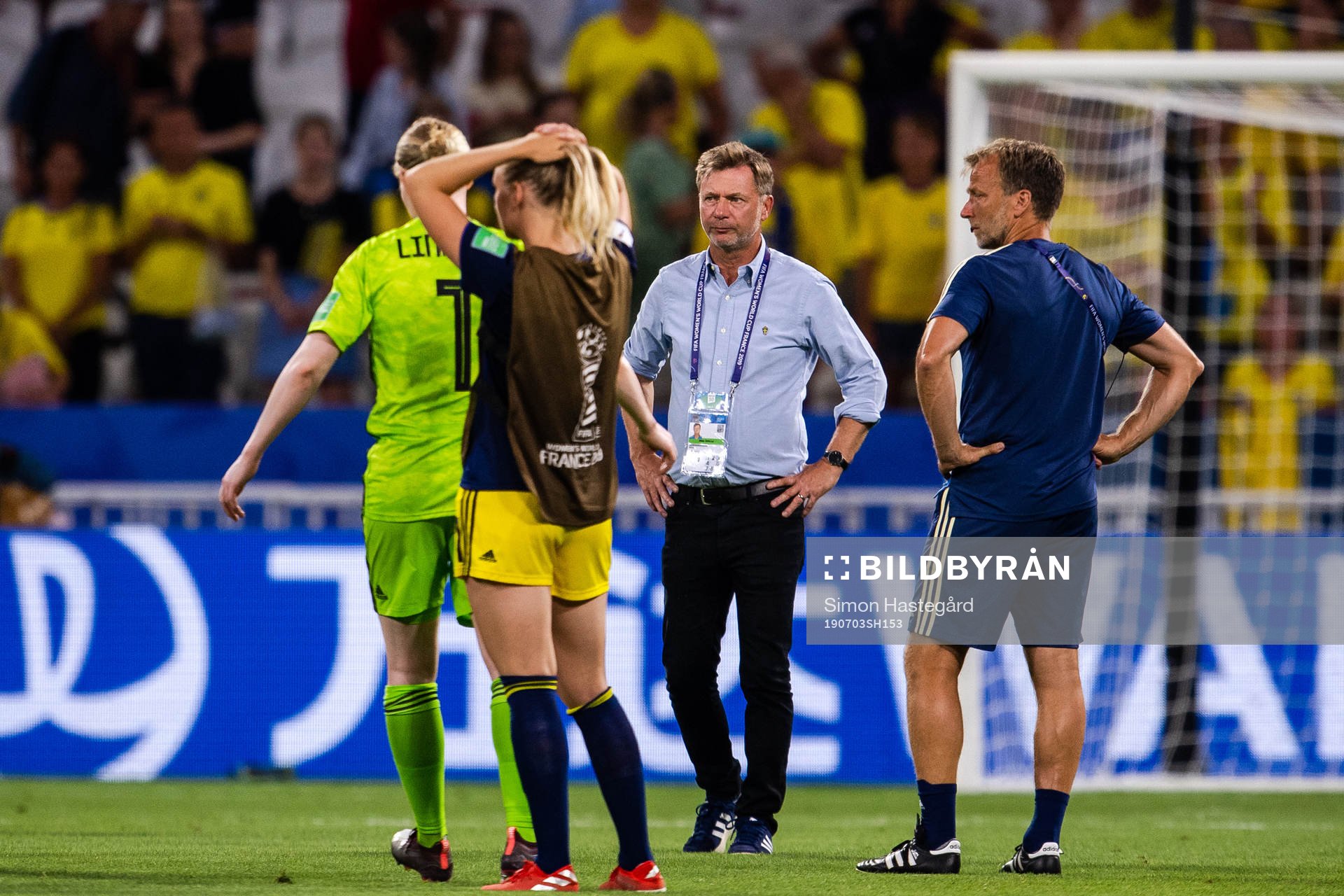 Peter Gerhardsson, Head coach of Sweden looks dejected