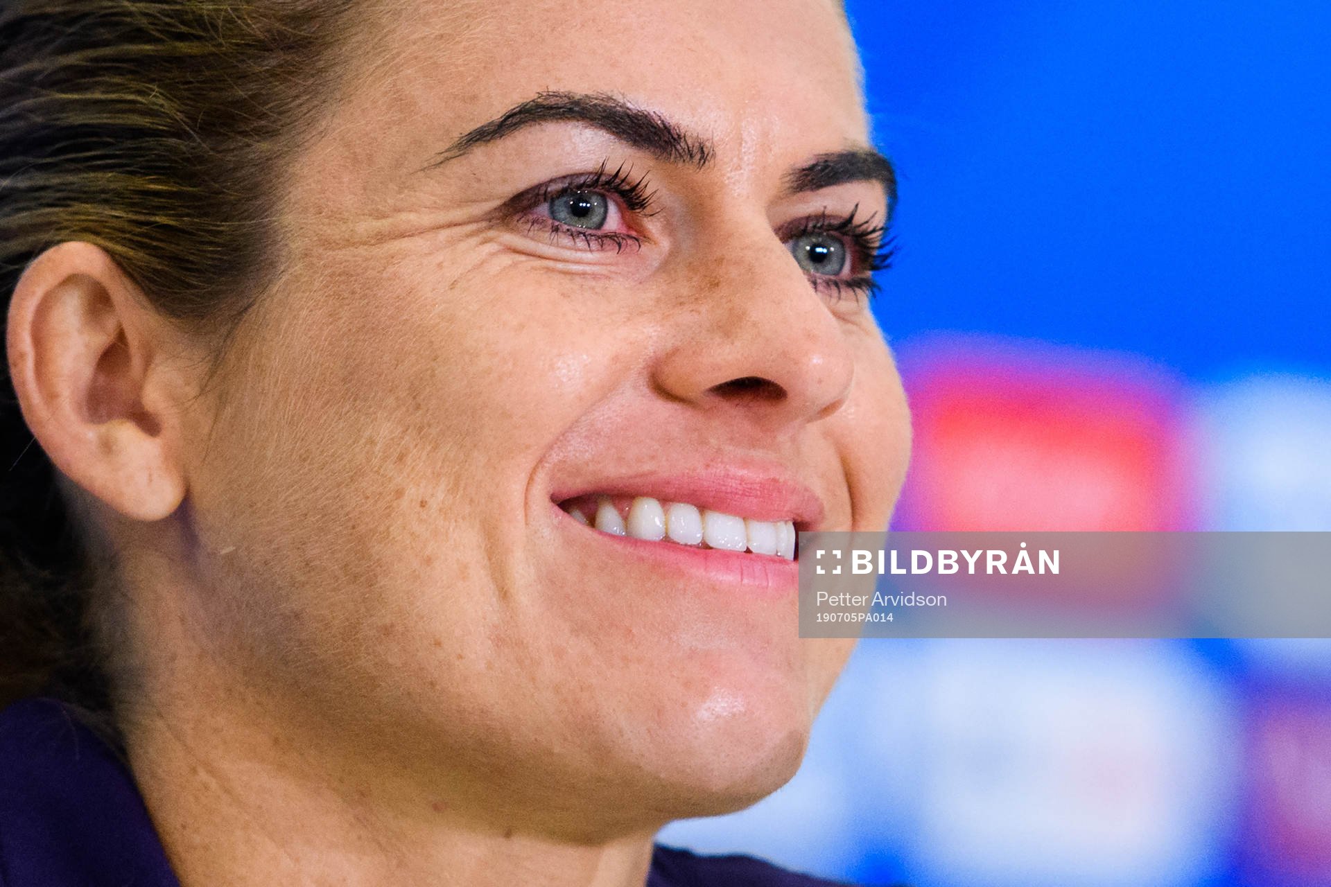 Karen Julia Carney of England during a press conference on July 5, 2019 in Nice.