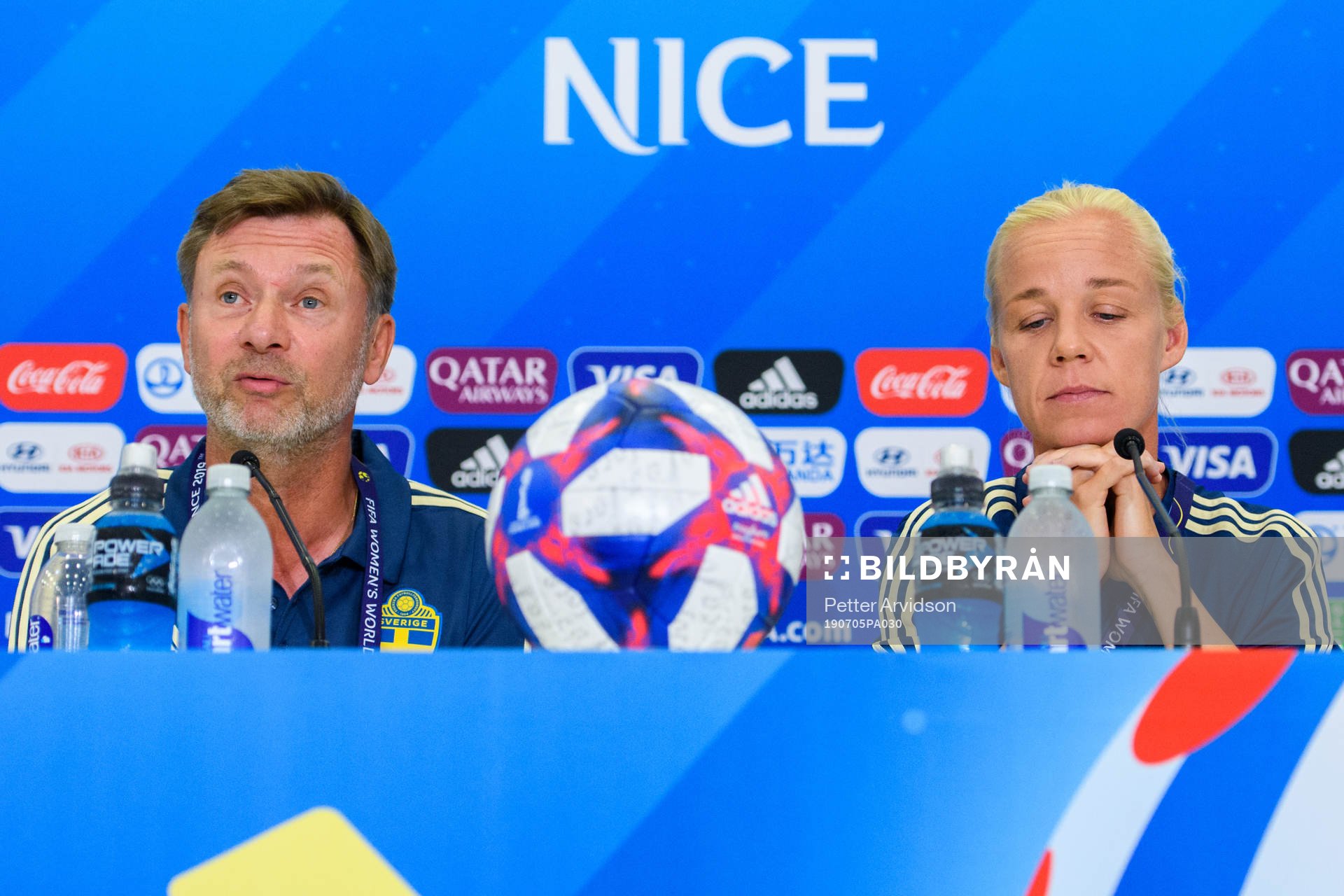 Peter Gerhardsson, Head coach and Caroline Seger of Sweden